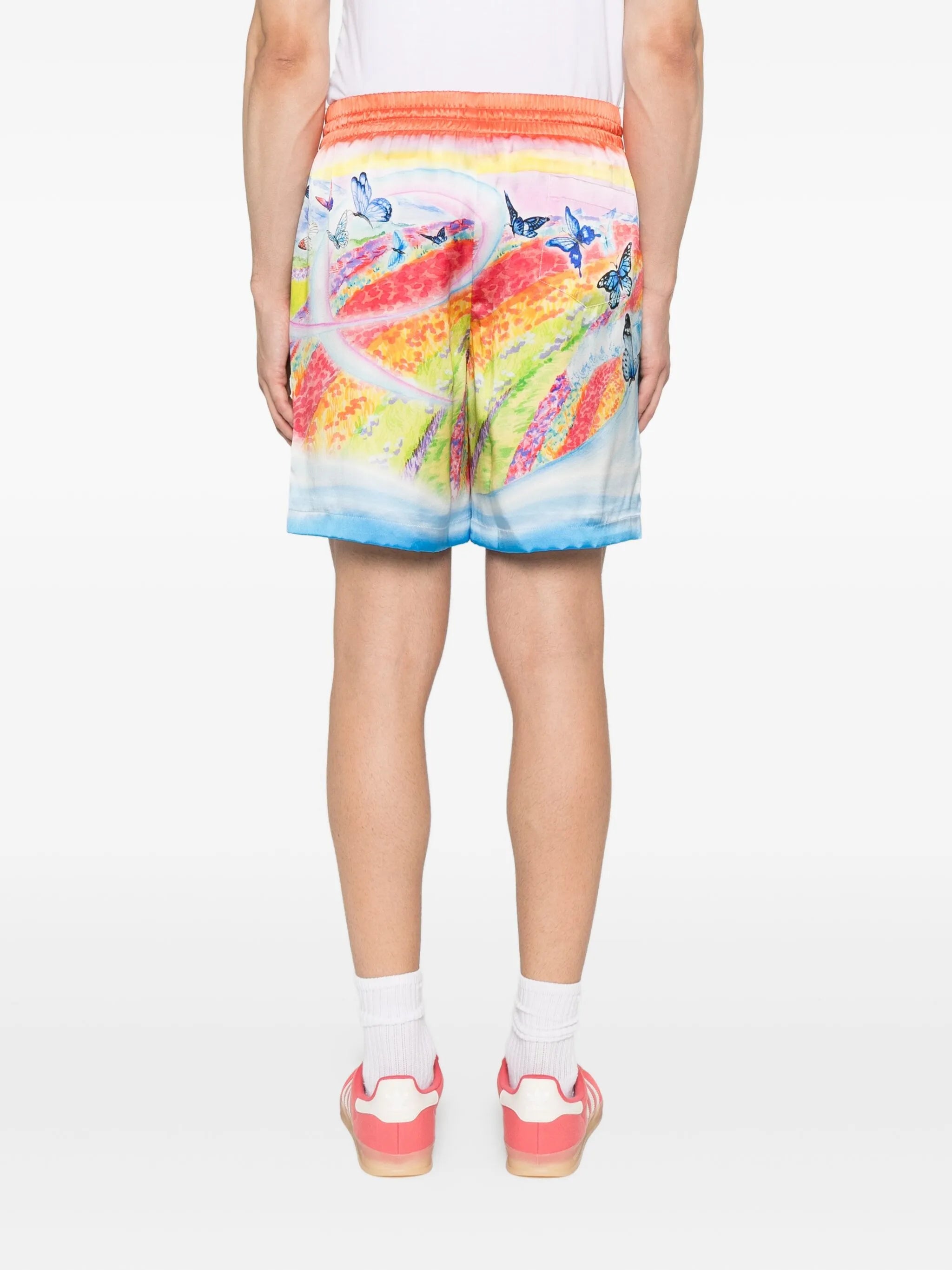landscape-wave print shorts