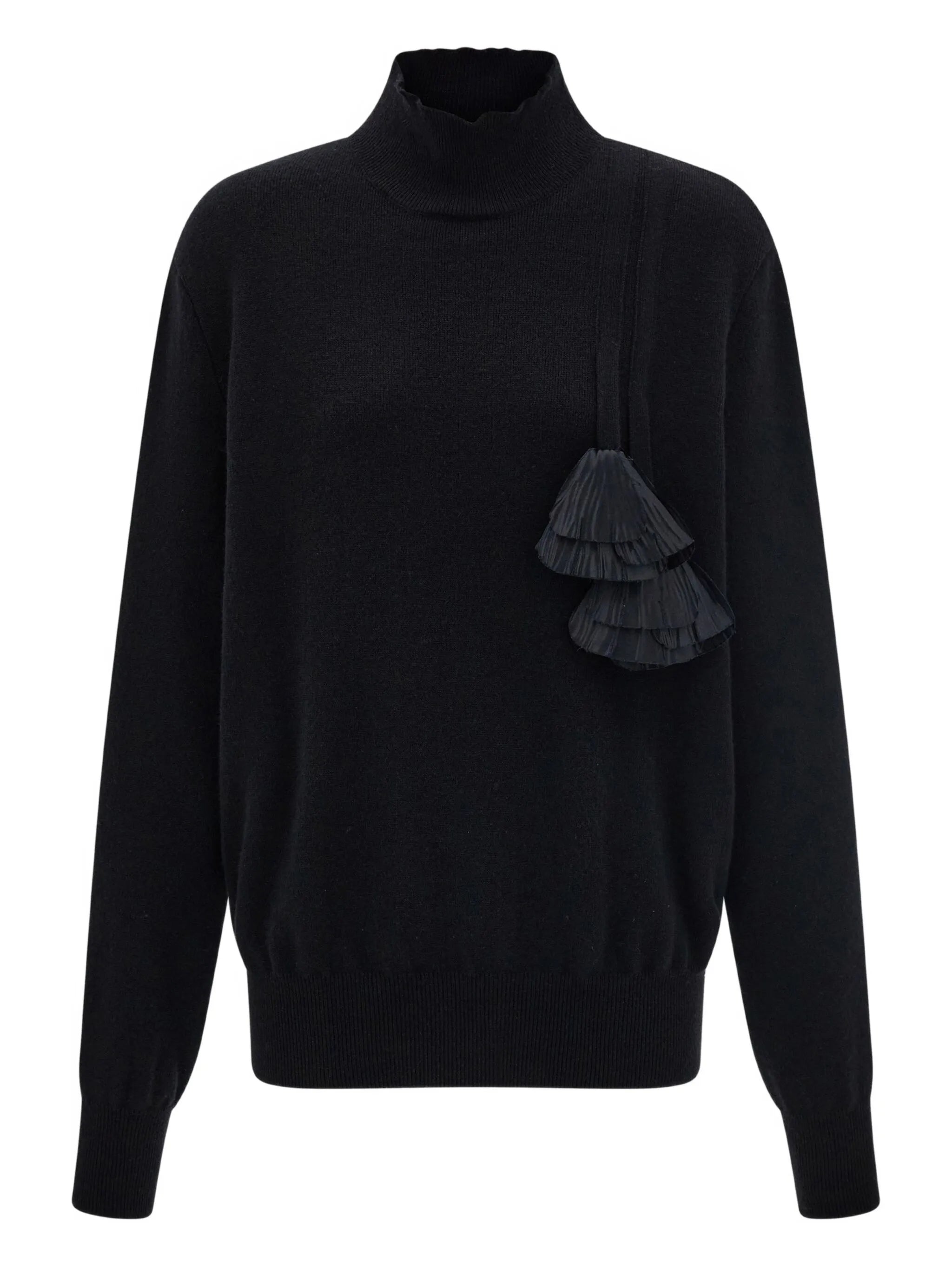 pleated-tassel sweater