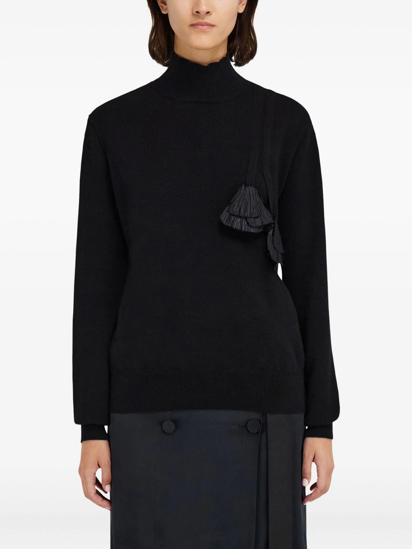 pleated-tassel sweater