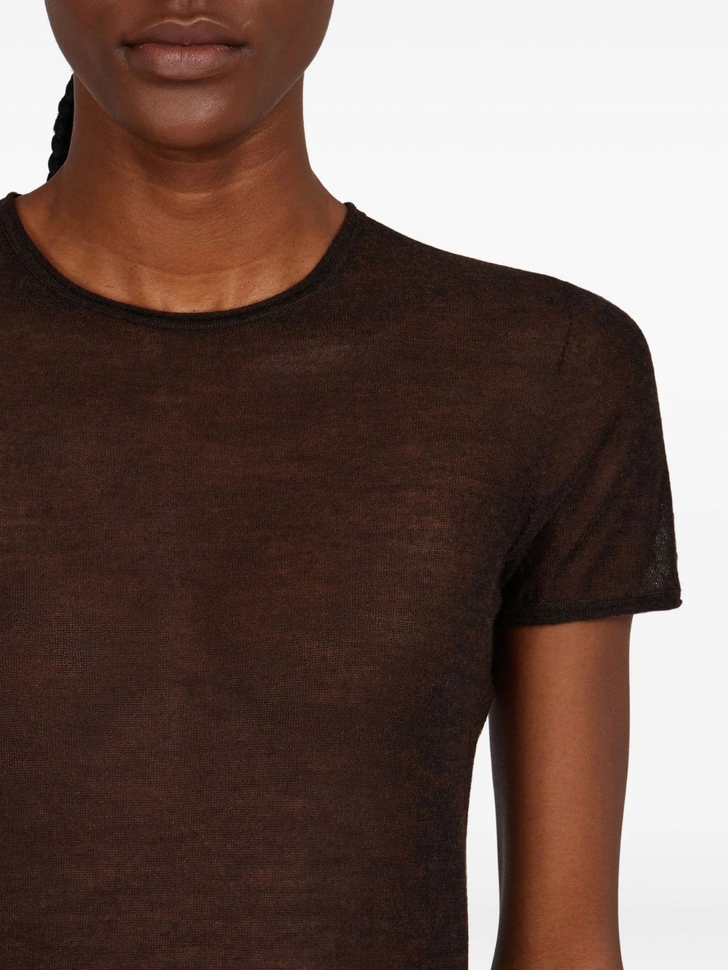 rolled-neckline maxi dress