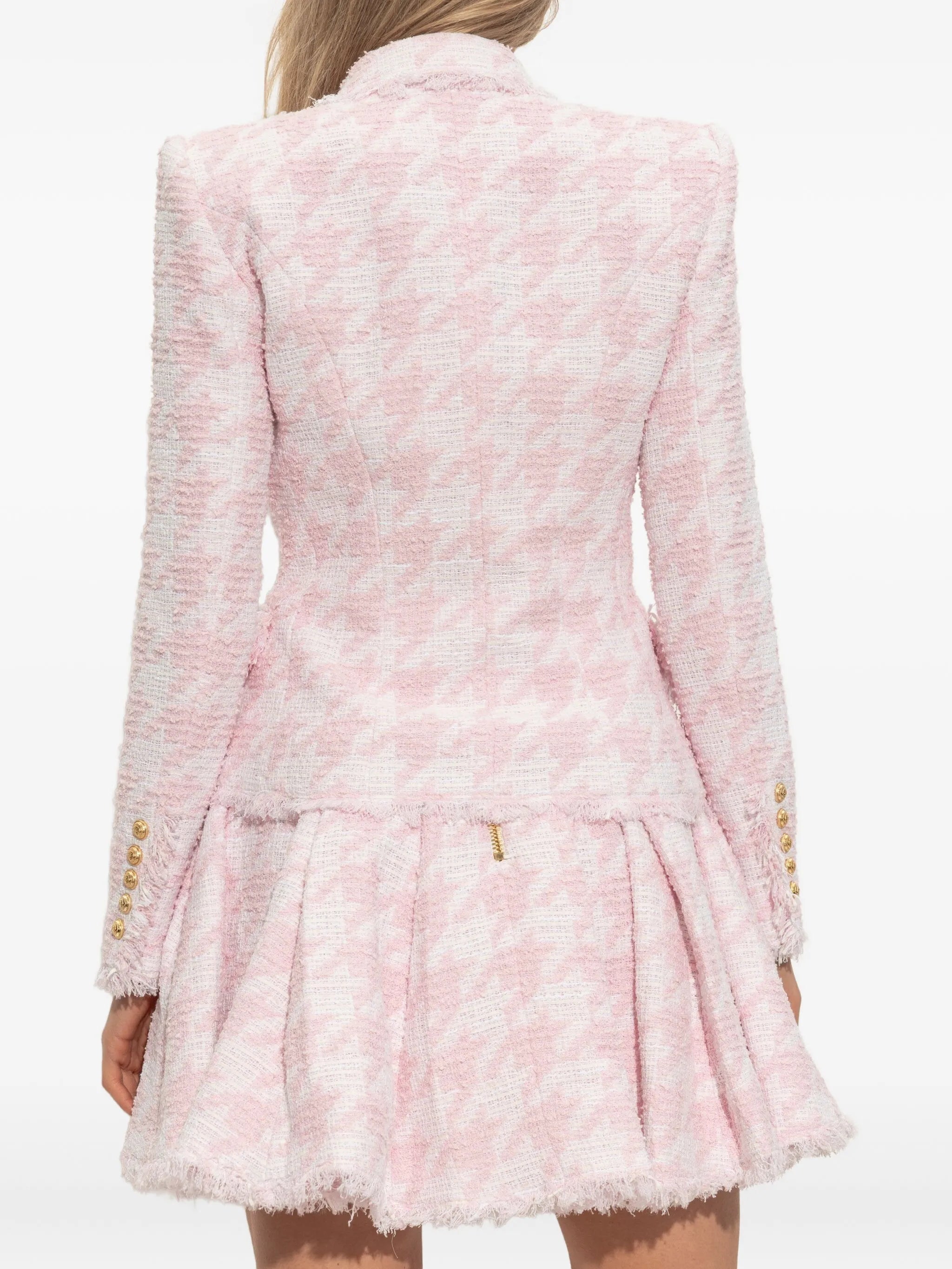 tweed frayed-edge blazer