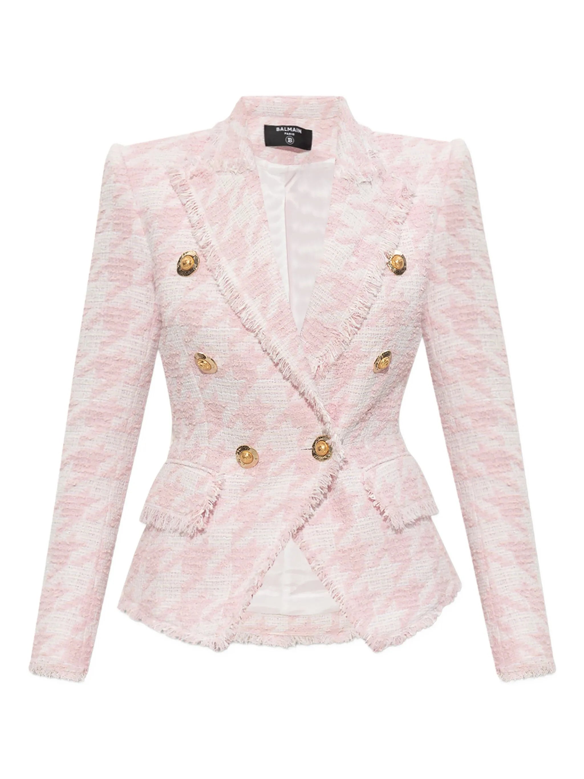tweed frayed-edge blazer