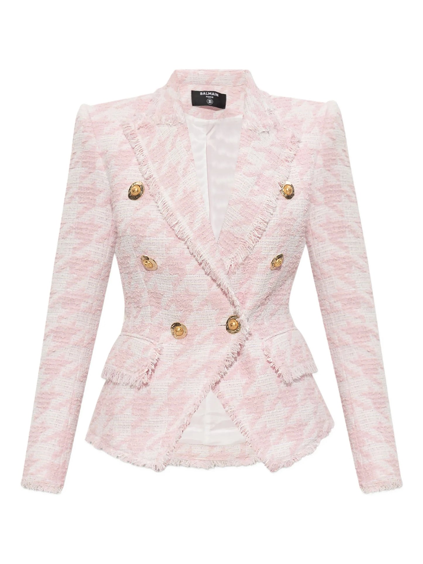 tweed frayed-edge blazer