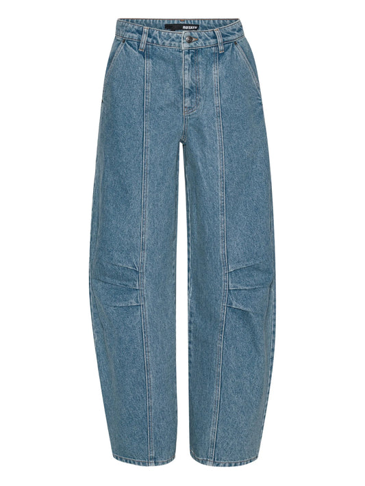 panelled denim trousers