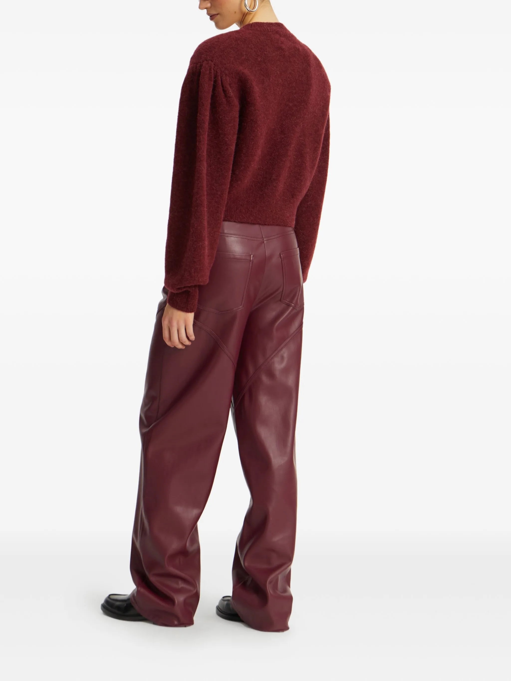 panelled button-fastening pants