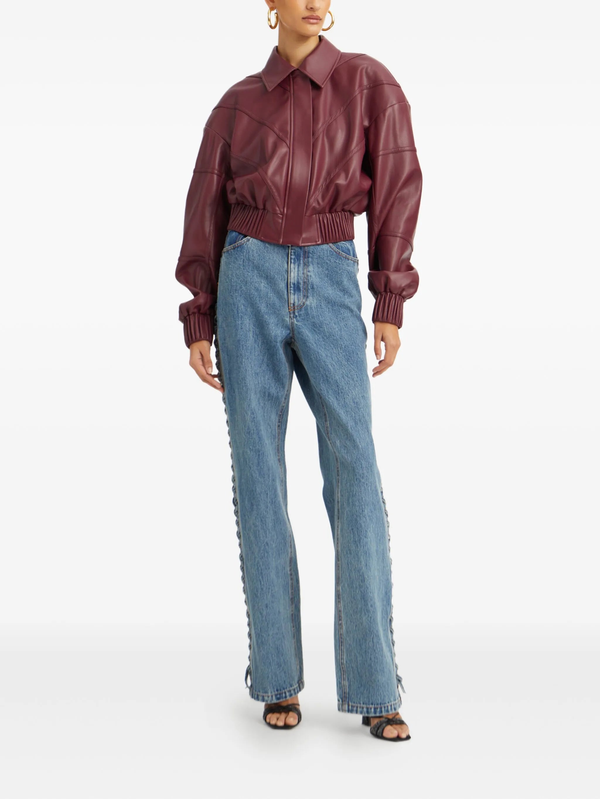 quilted panel bomber jacket