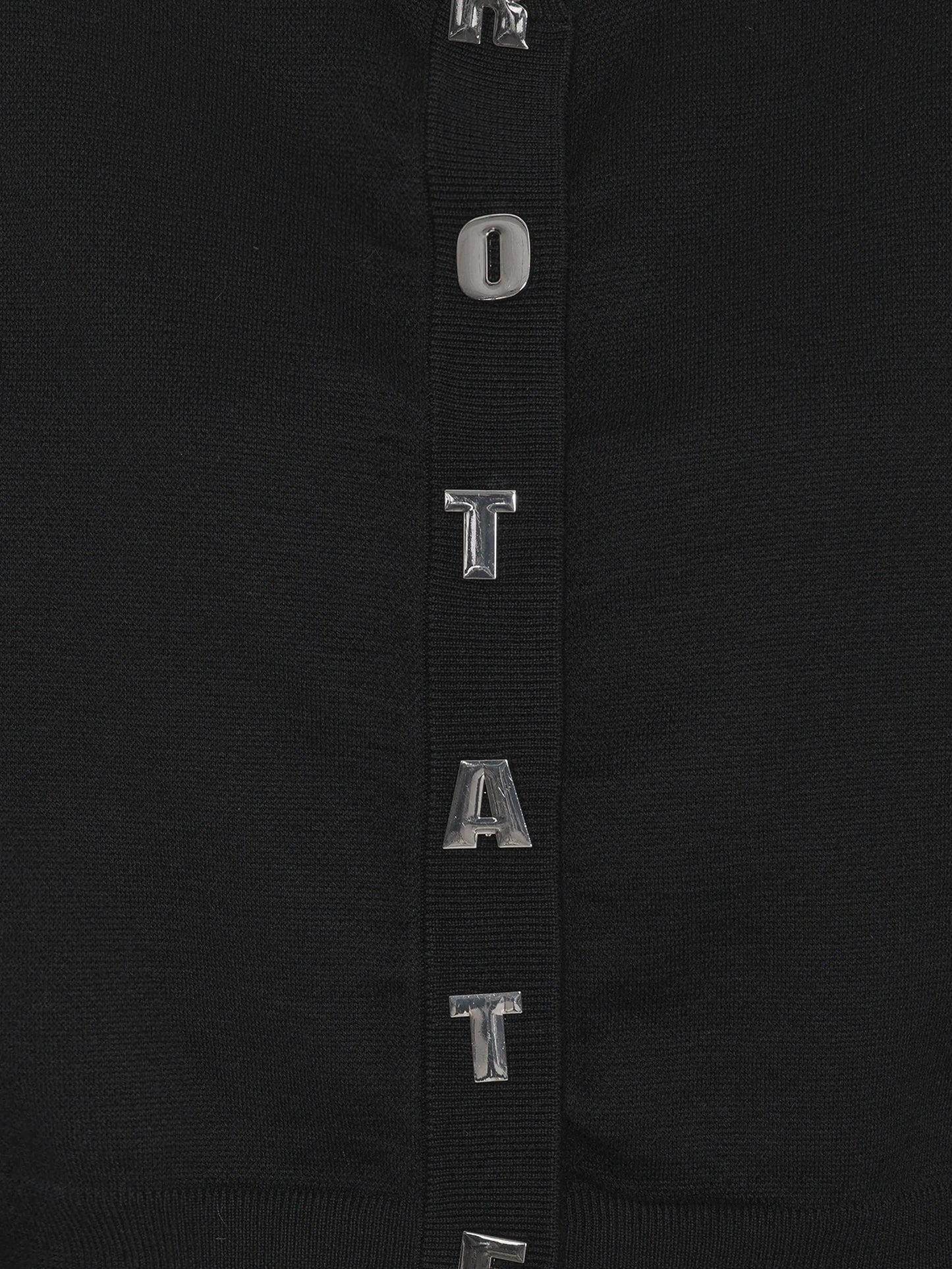 padded-shoulder button cardigan