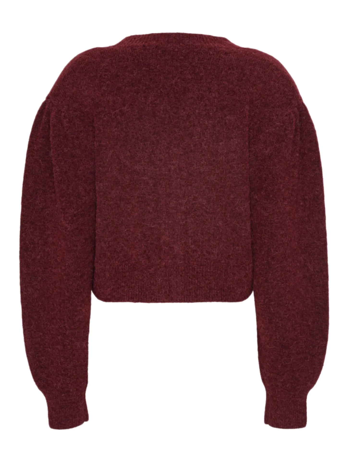 rose-embellished puff-sleeve cardigan