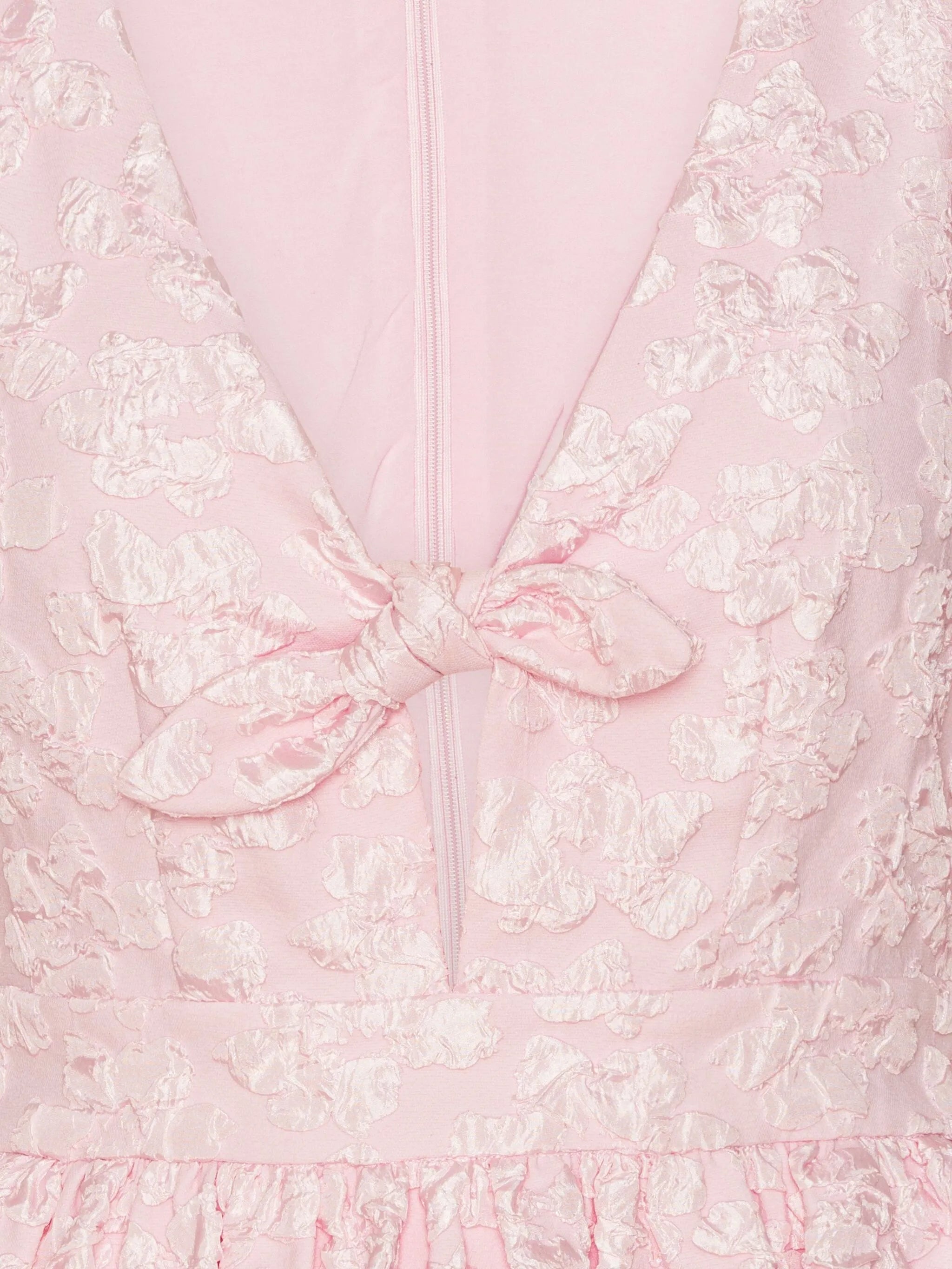 puff-sleeve jacquard top