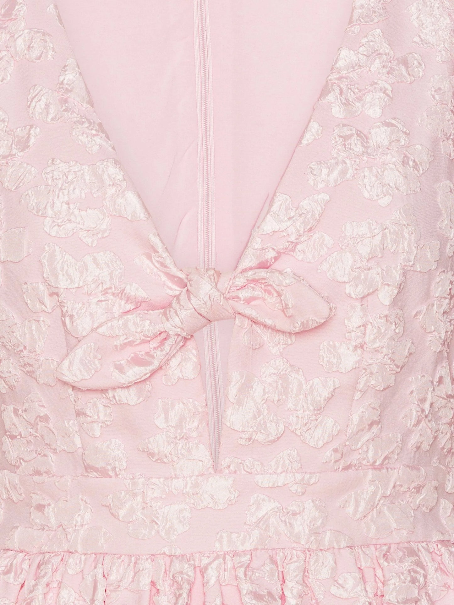 puff-sleeve jacquard top