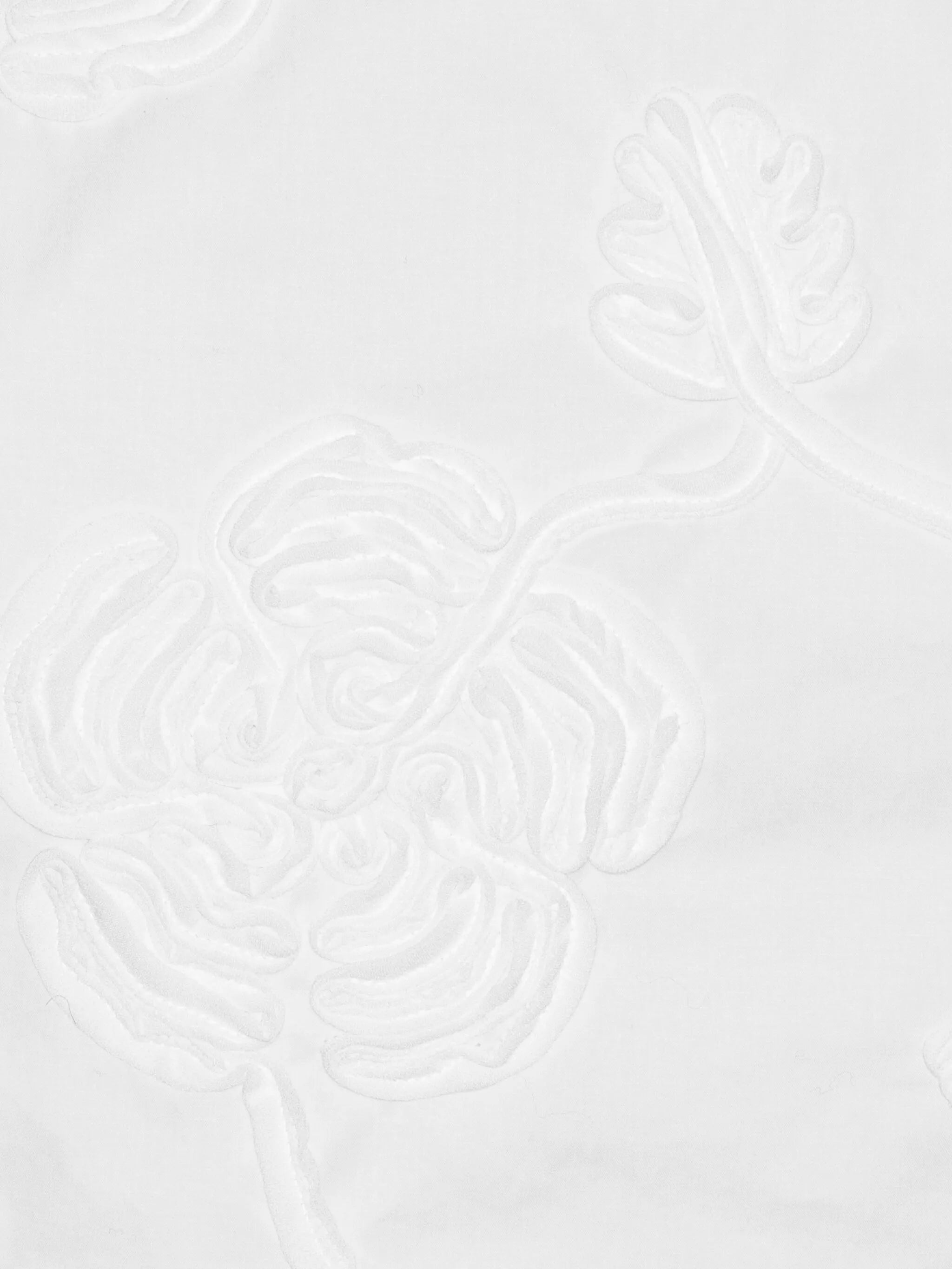 puff-sleeve floral-embroidered top