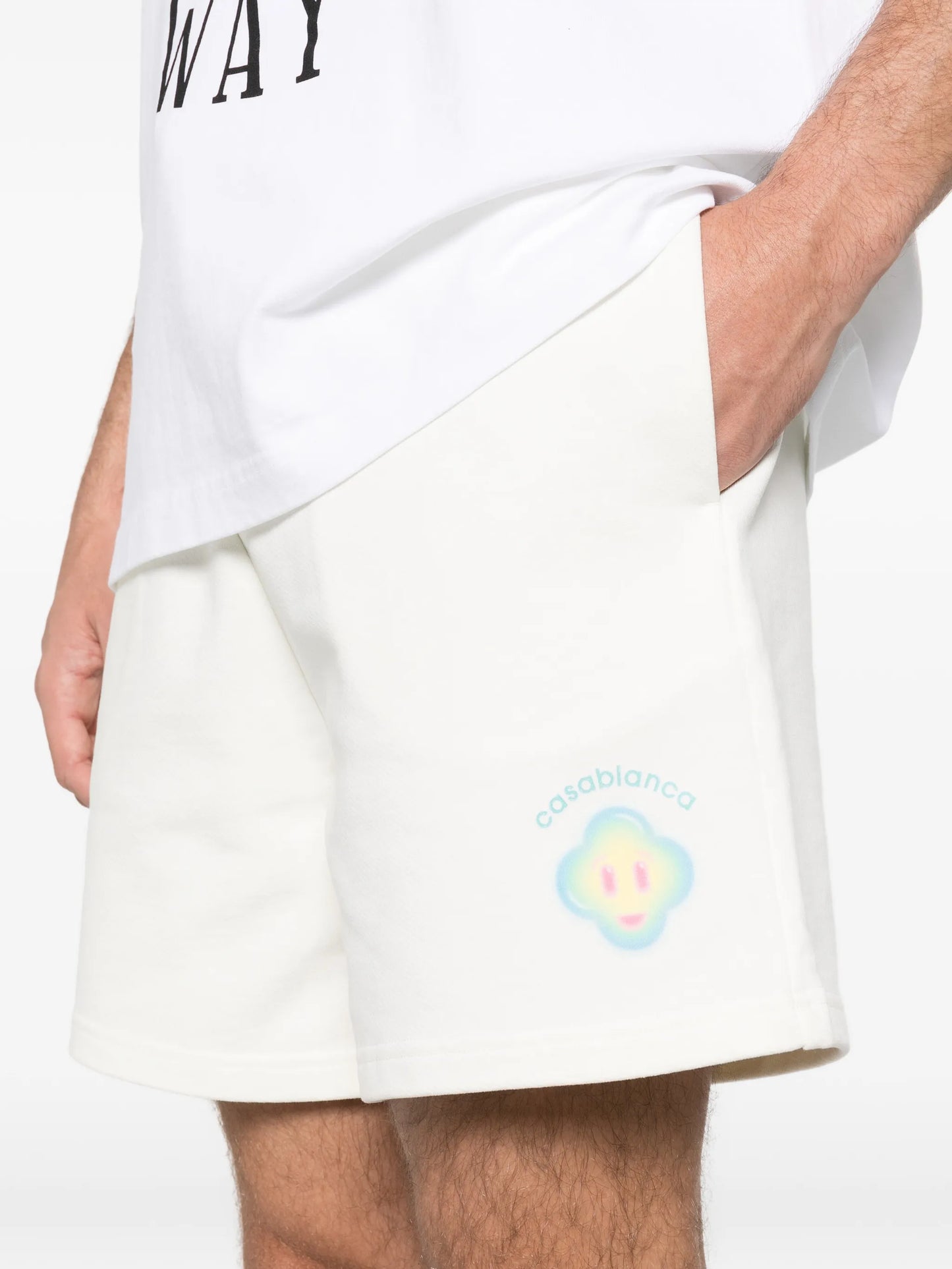 Airbrush Smiley drawstring shorts
