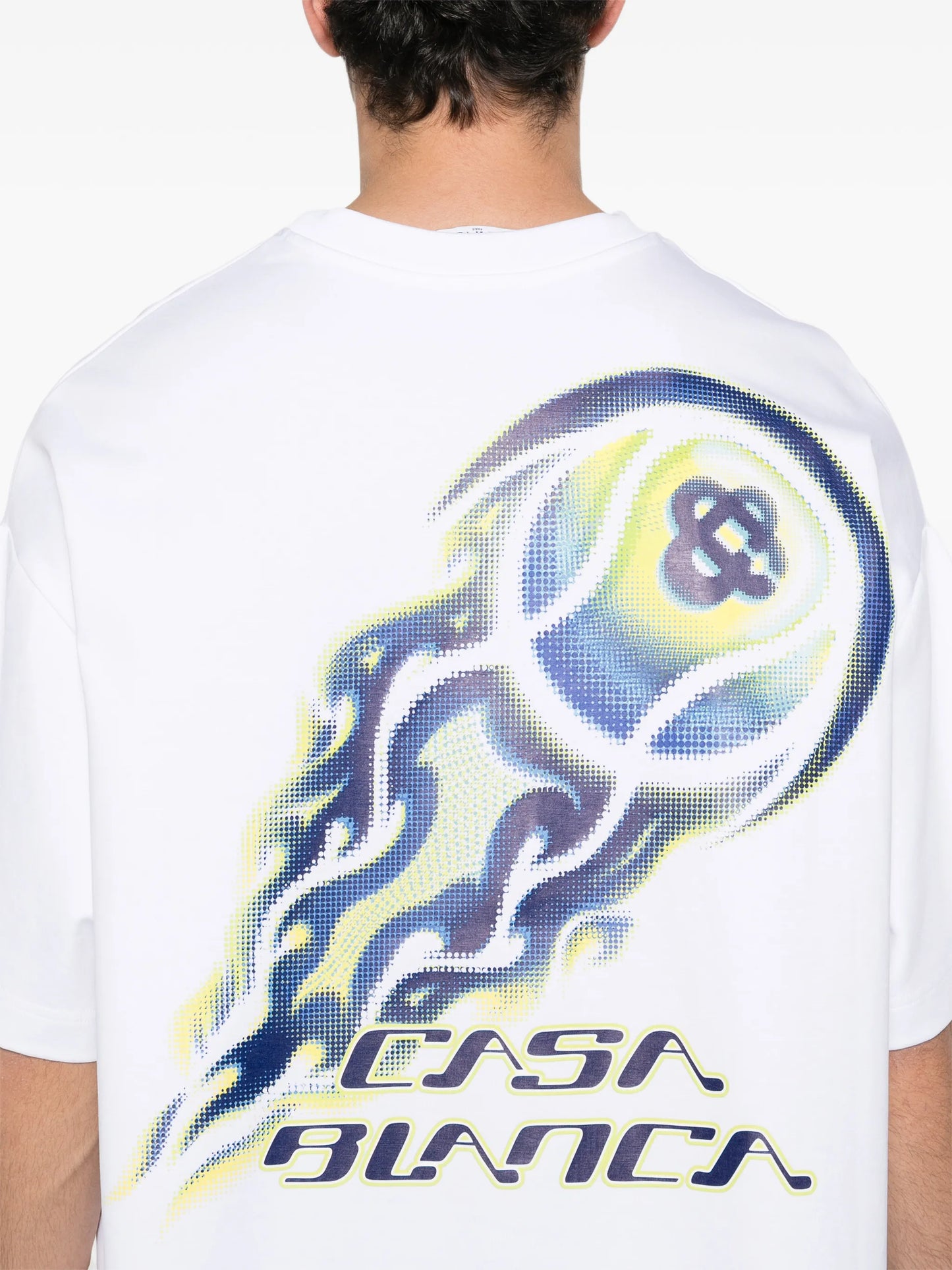 flaming tennis ball tee T-shirt