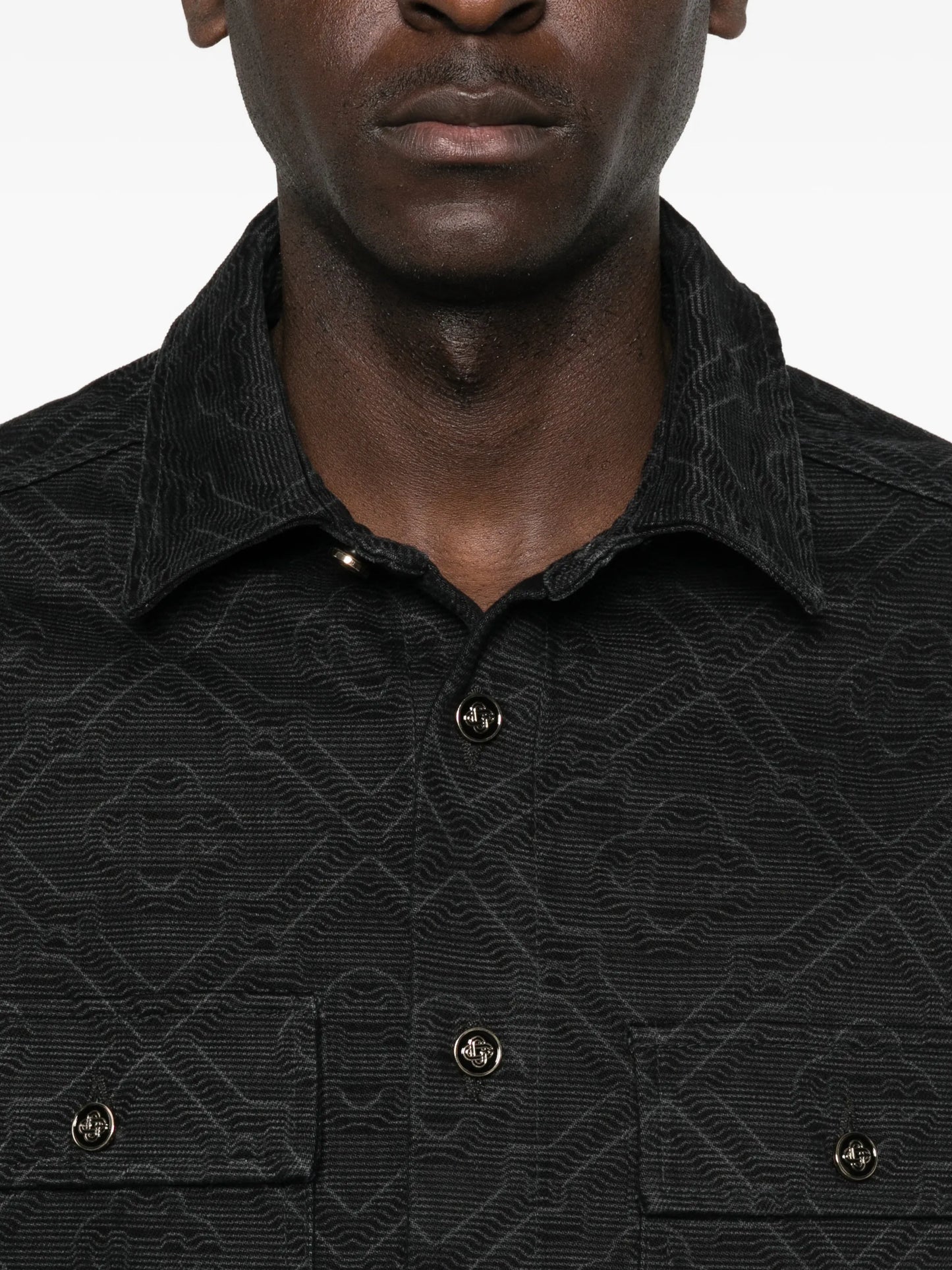 monogram denim shirt