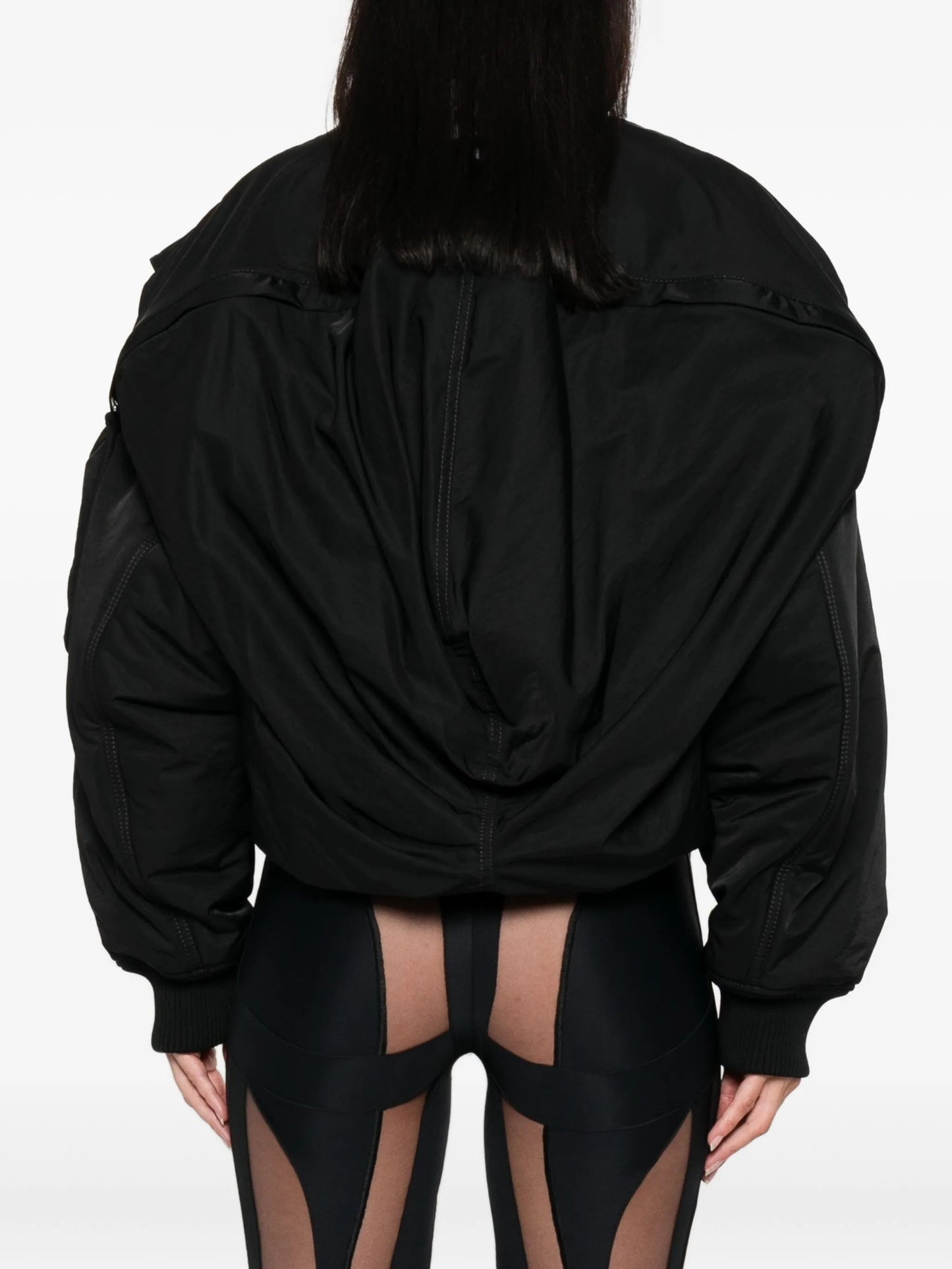 zip-fastening cropped bomber jacket