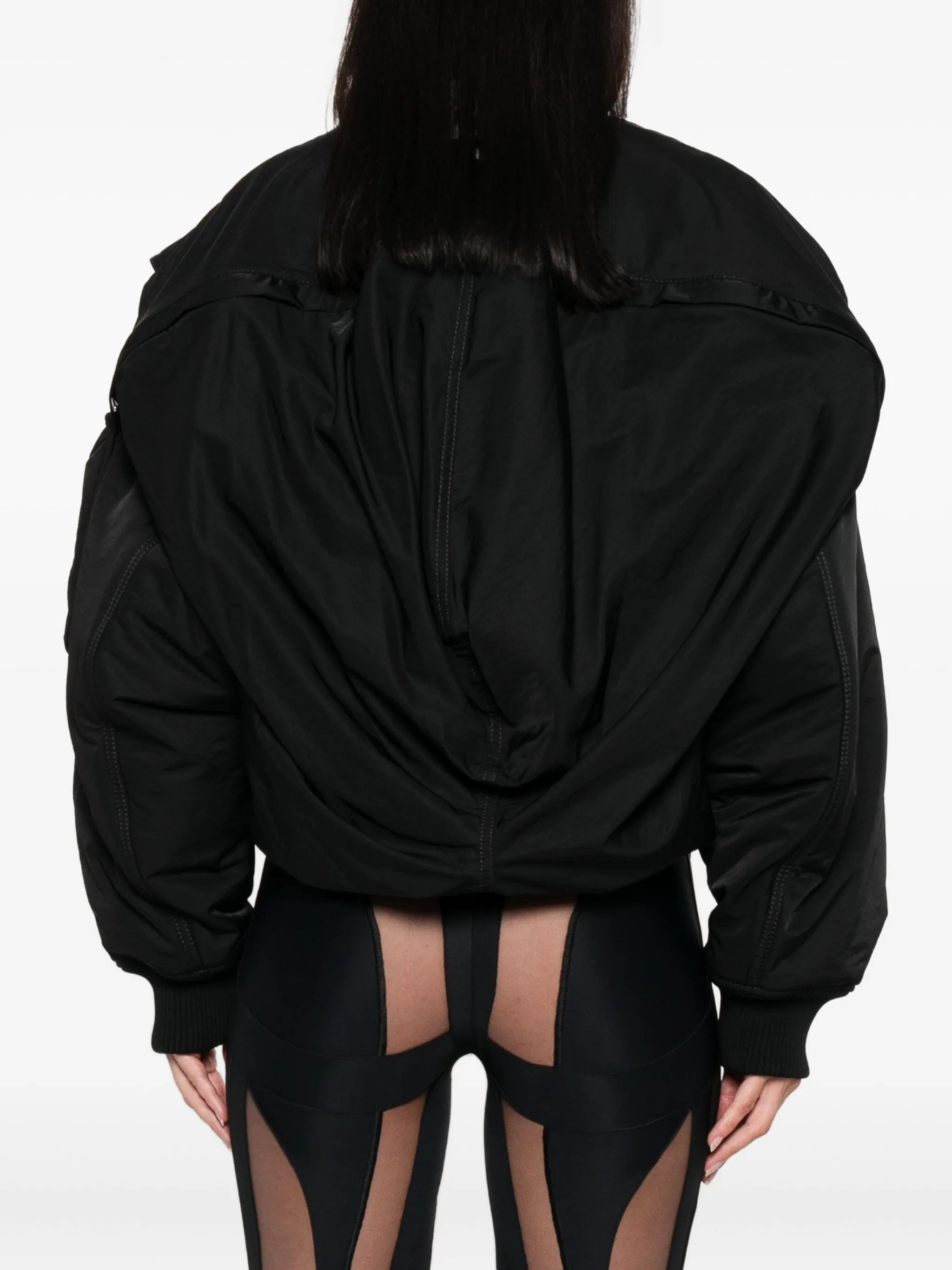 zip-fastening cropped bomber jacket