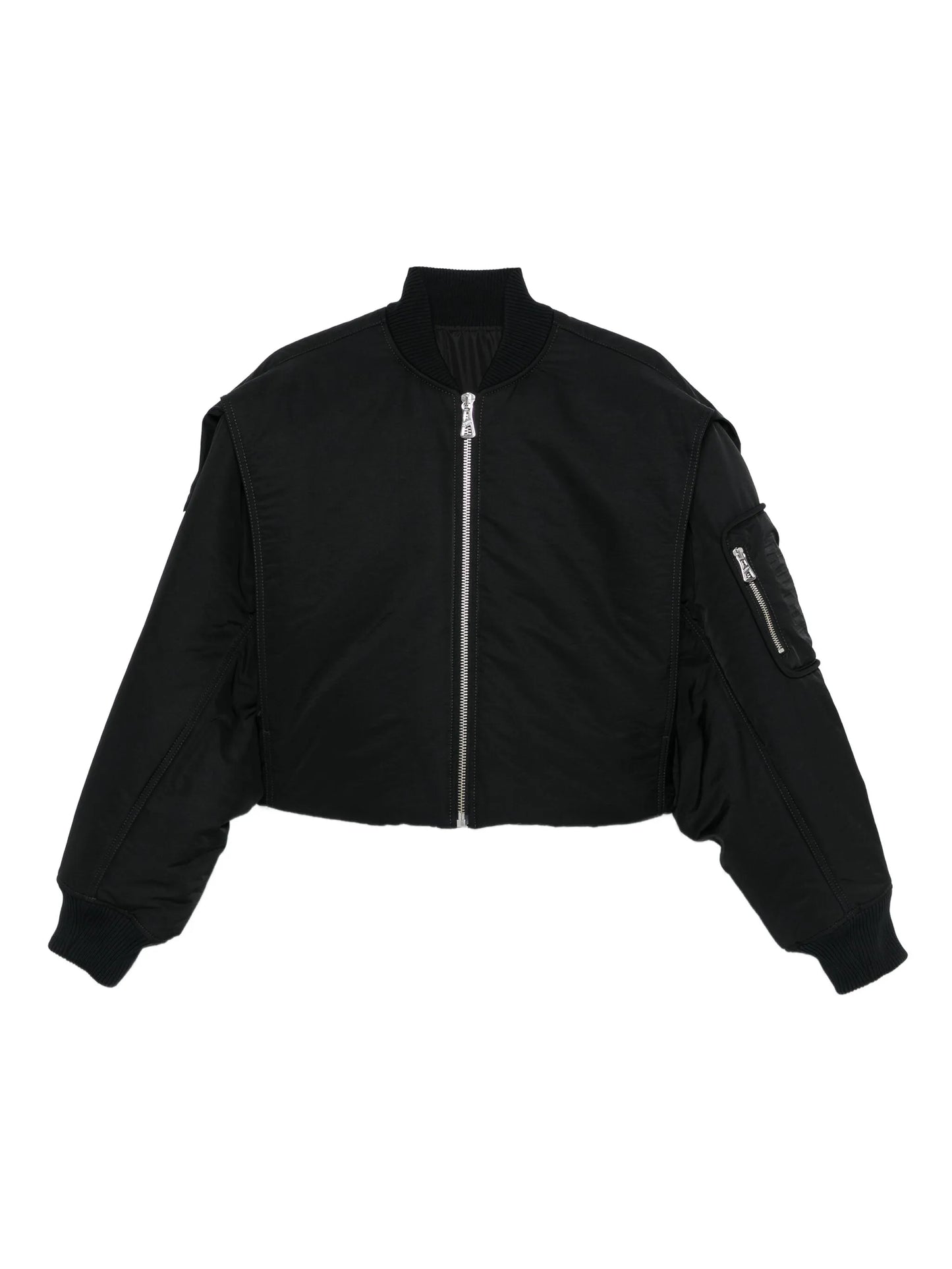 zip-fastening cropped bomber jacket