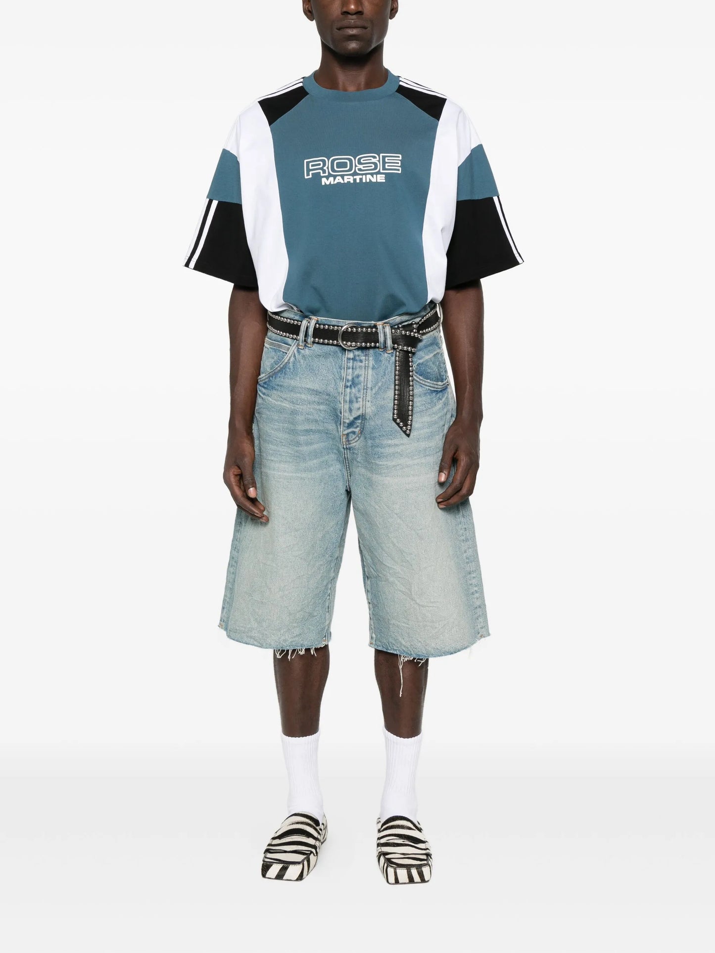 panelled stripe T-shirt