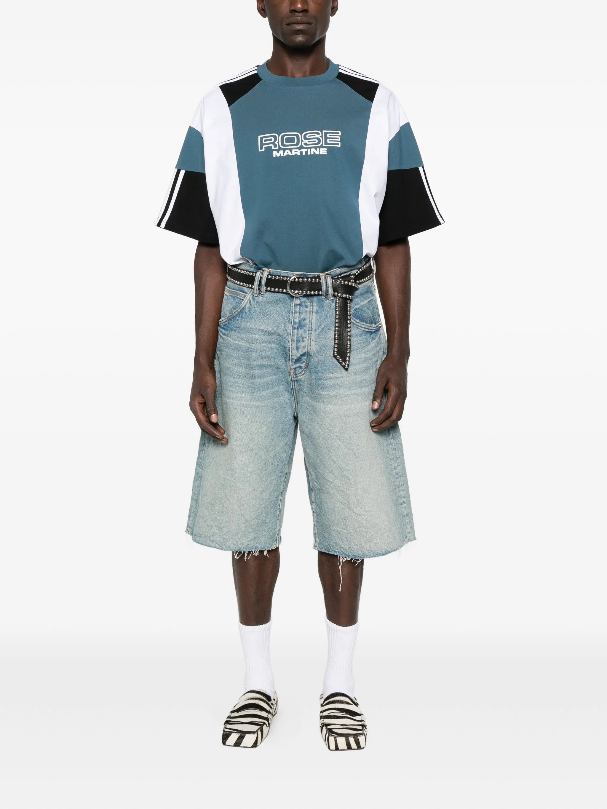 panelled stripe T-shirt