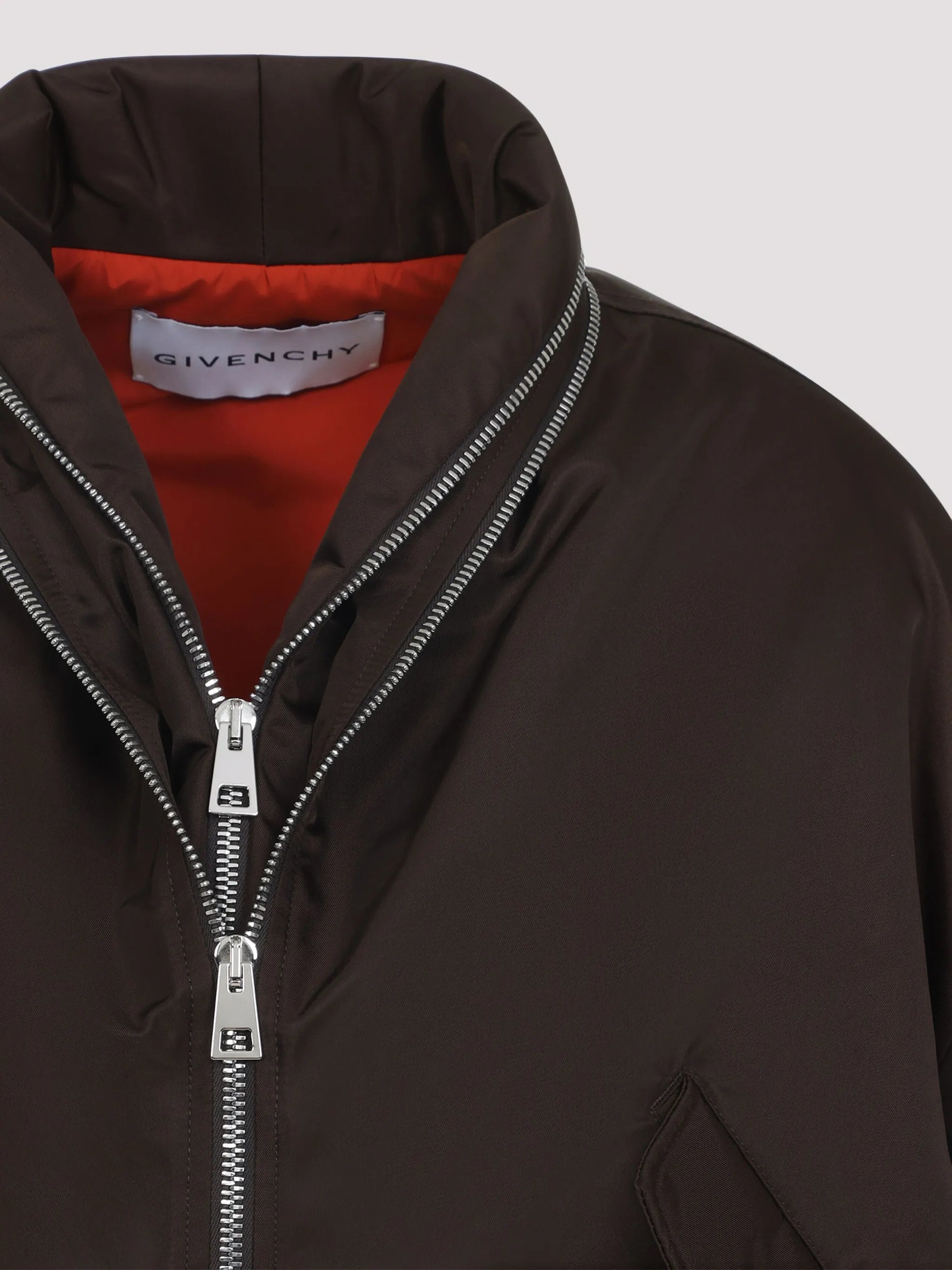 zip-fastening bomber jacket