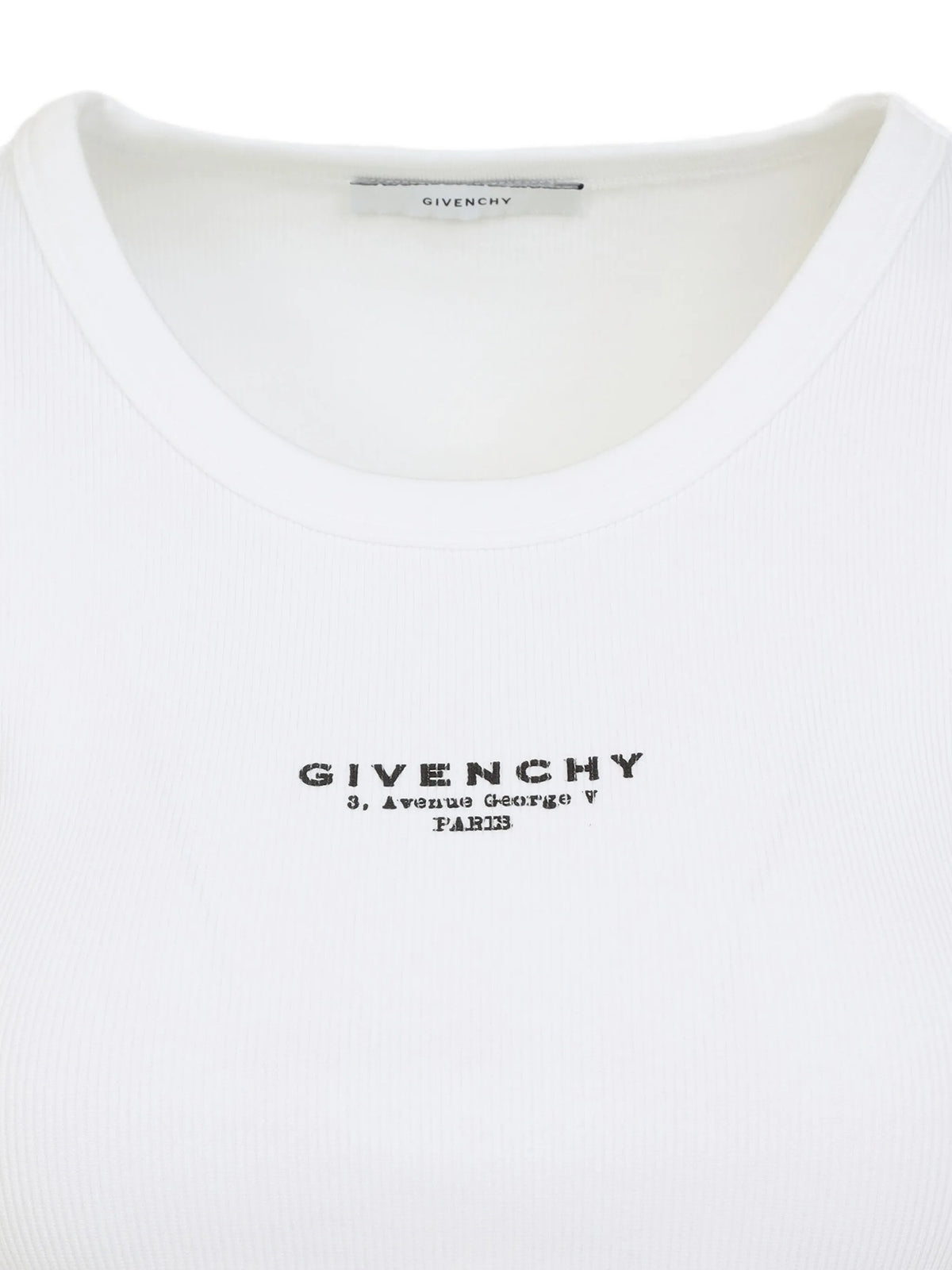 slim fit tank top in cotton with givenchy stamp print