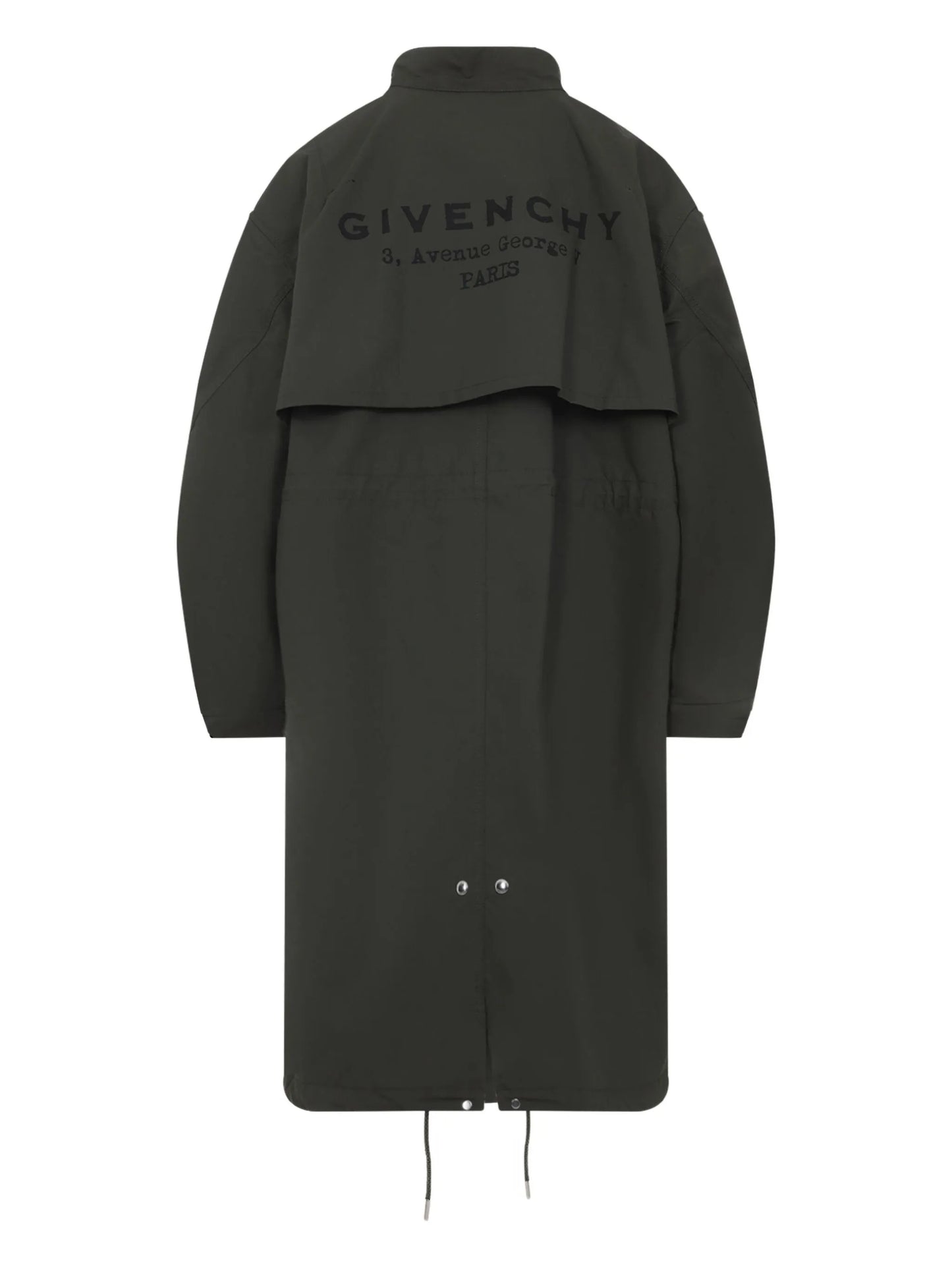 collared drawstring parka coat