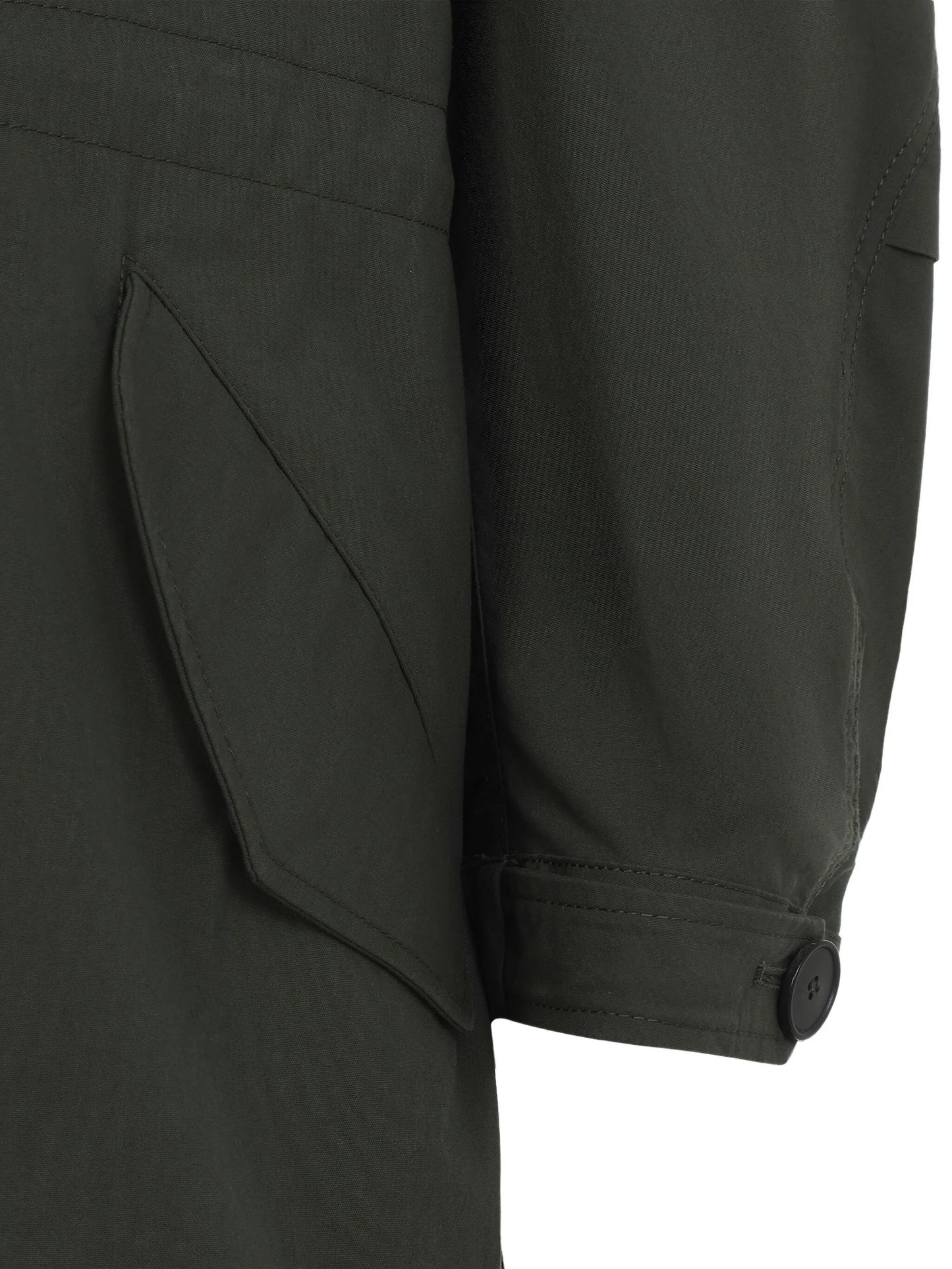 collared drawstring parka coat