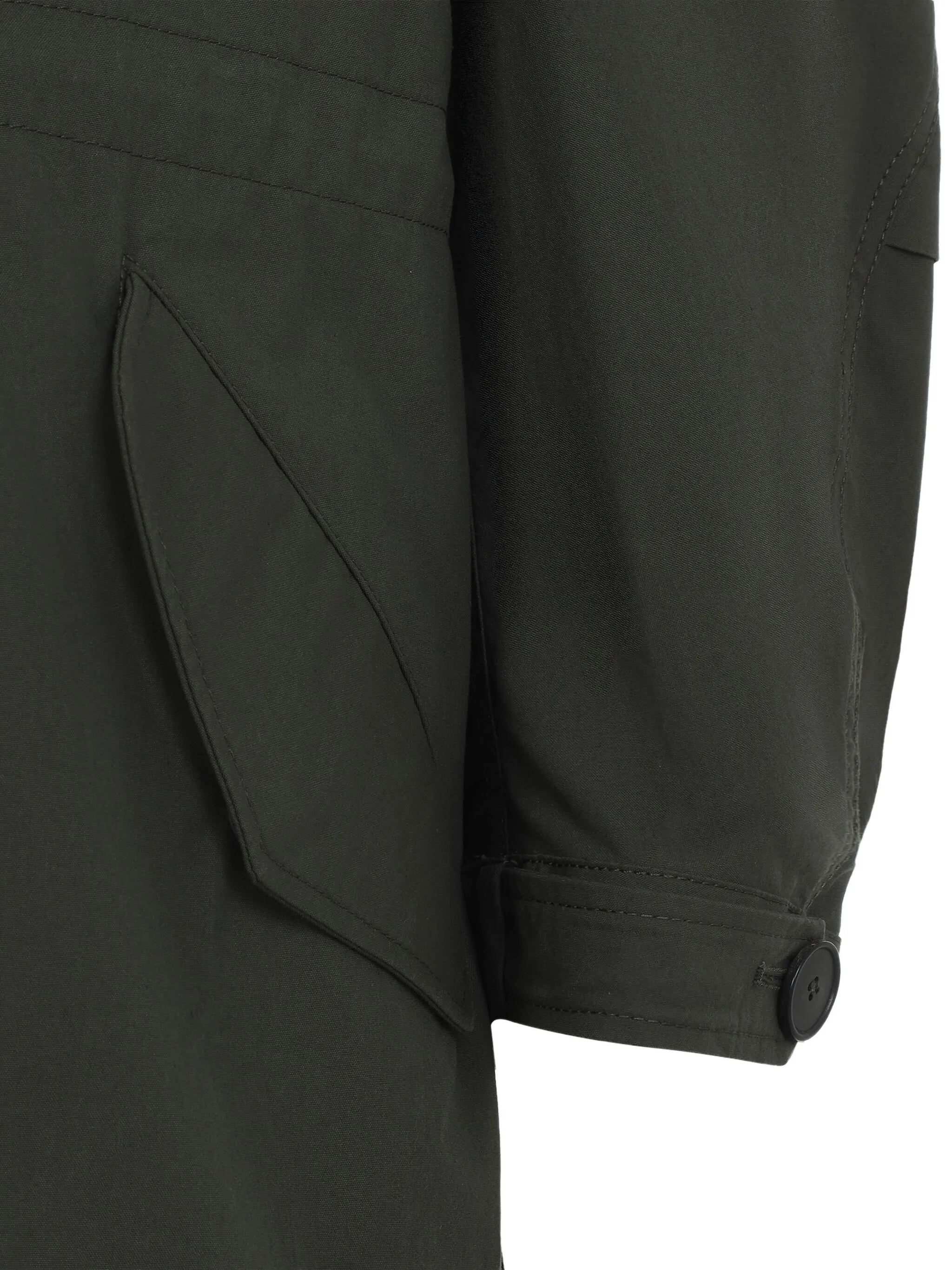 collared drawstring parka coat
