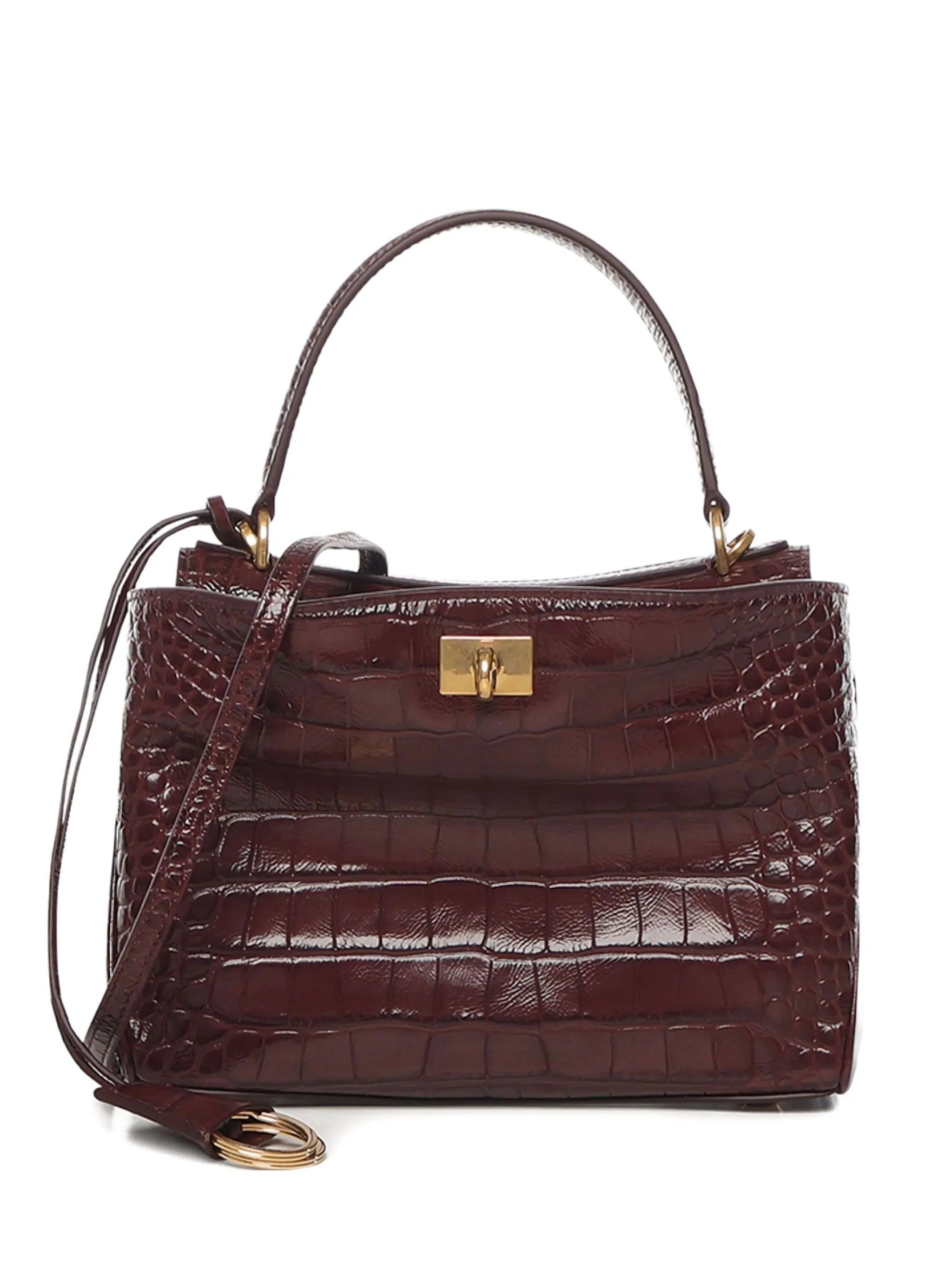 Rodeo crocodile-embossed top-handle bag
