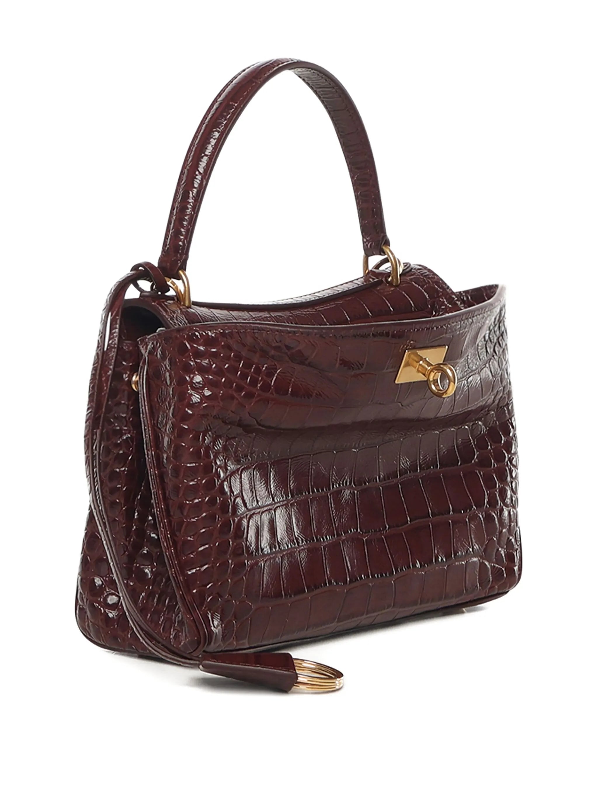 Rodeo crocodile-embossed top-handle bag