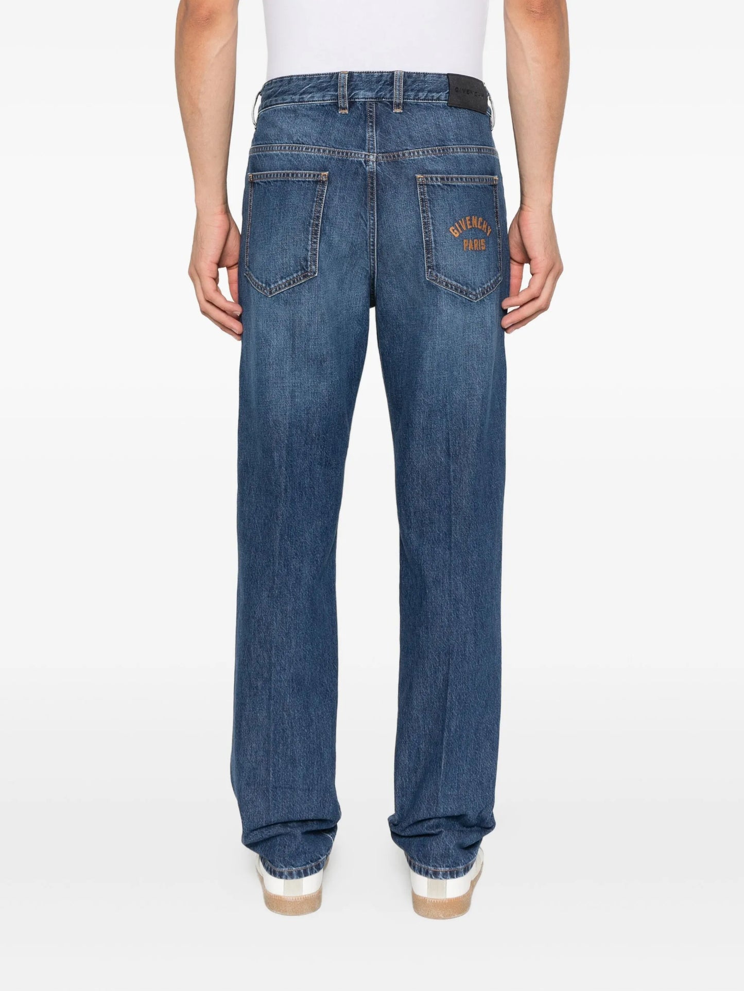 logo-embroidered jeans