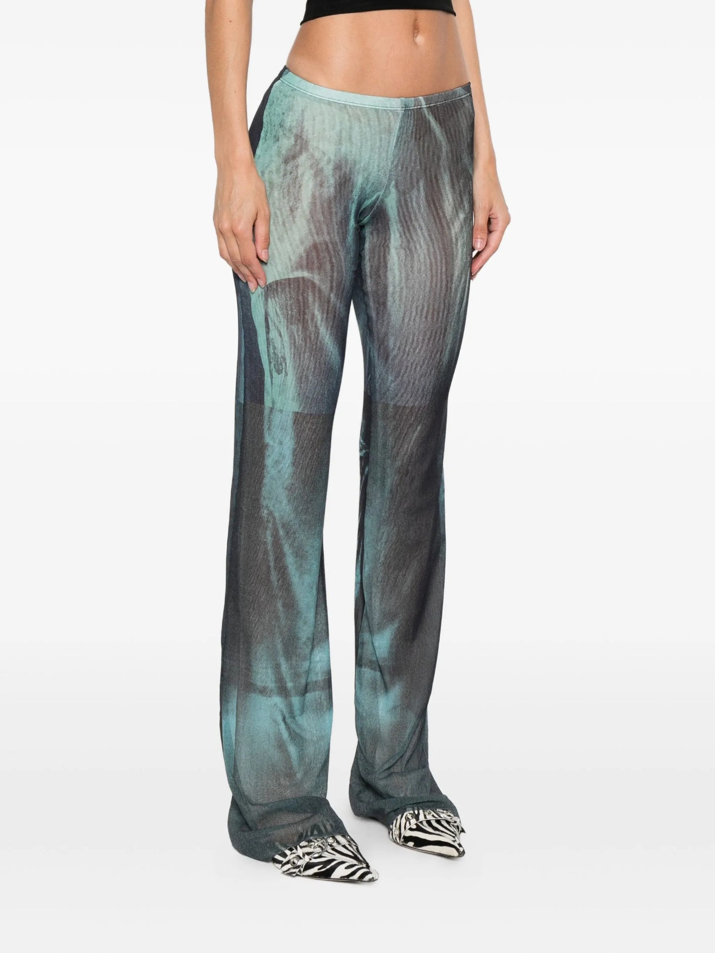 abstract-print trousers