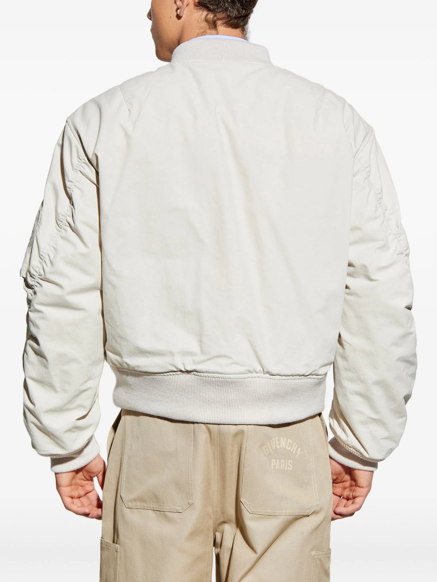 embroidered-logo bomber jacket