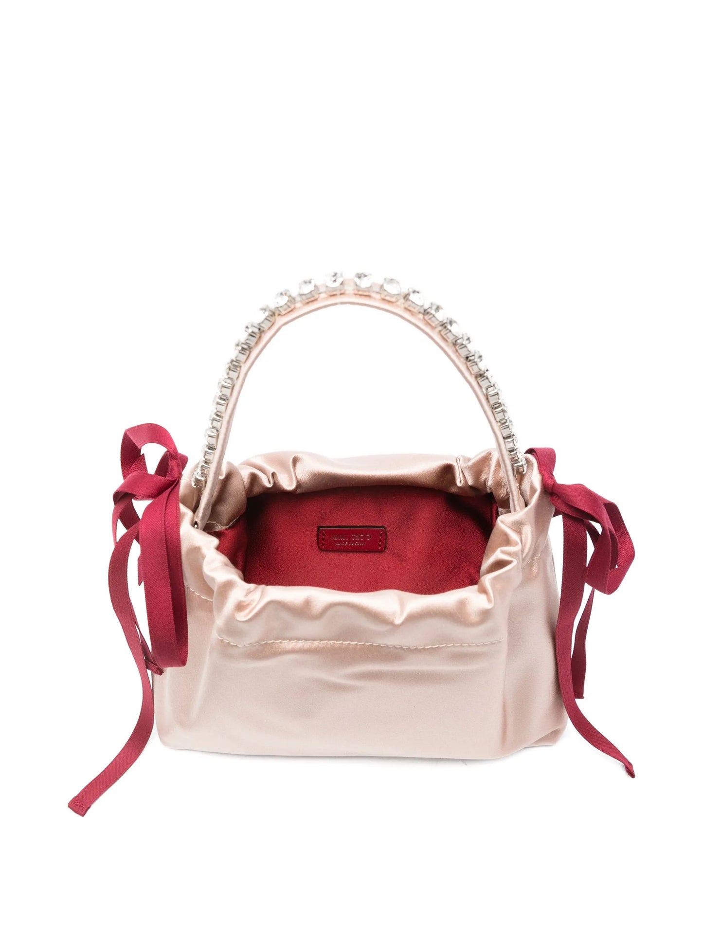 drawstring crystal-embellisment top-handle mini bag