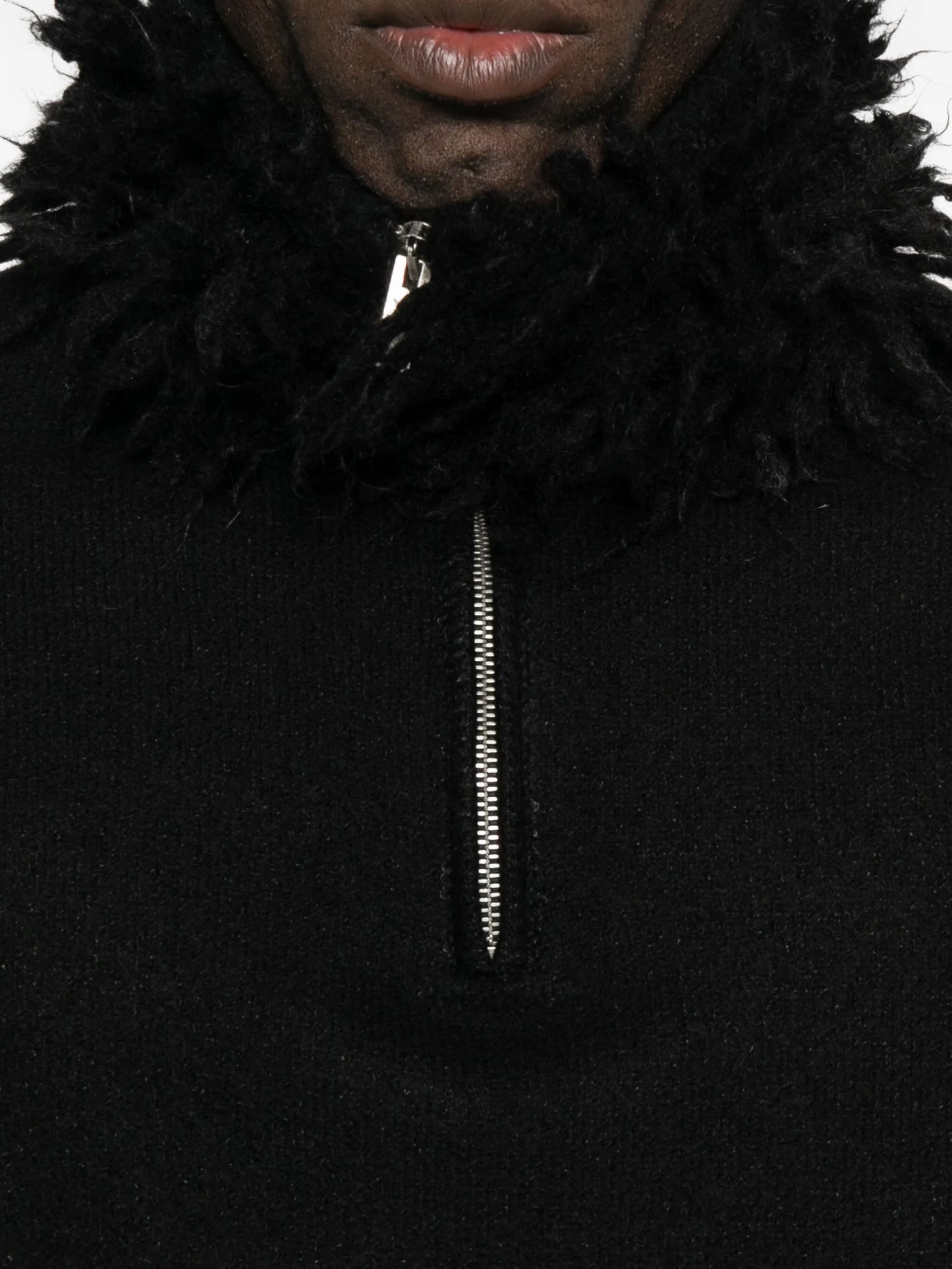 fringed-collar jumper