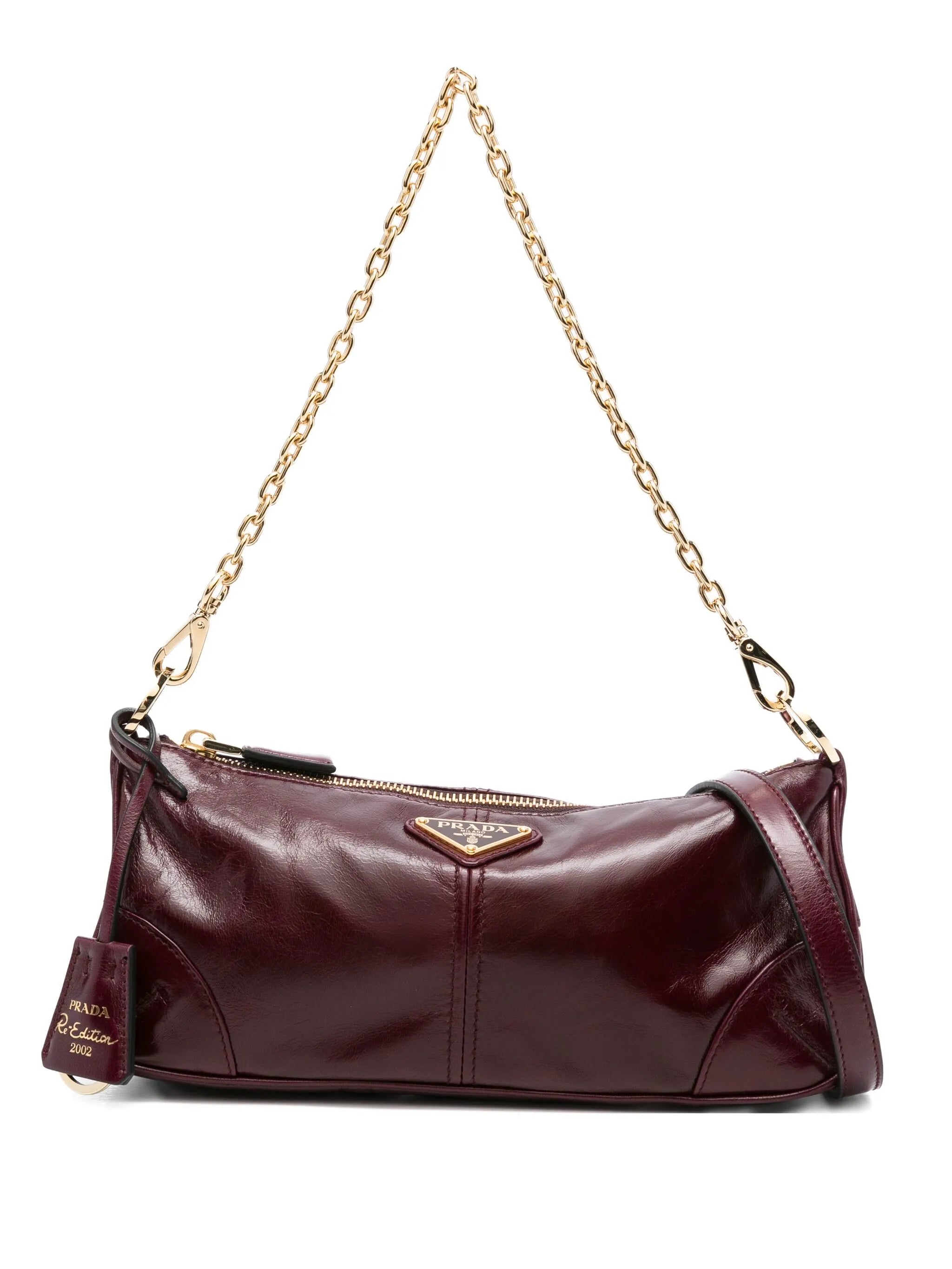 small chain-strap leather shoulder bag