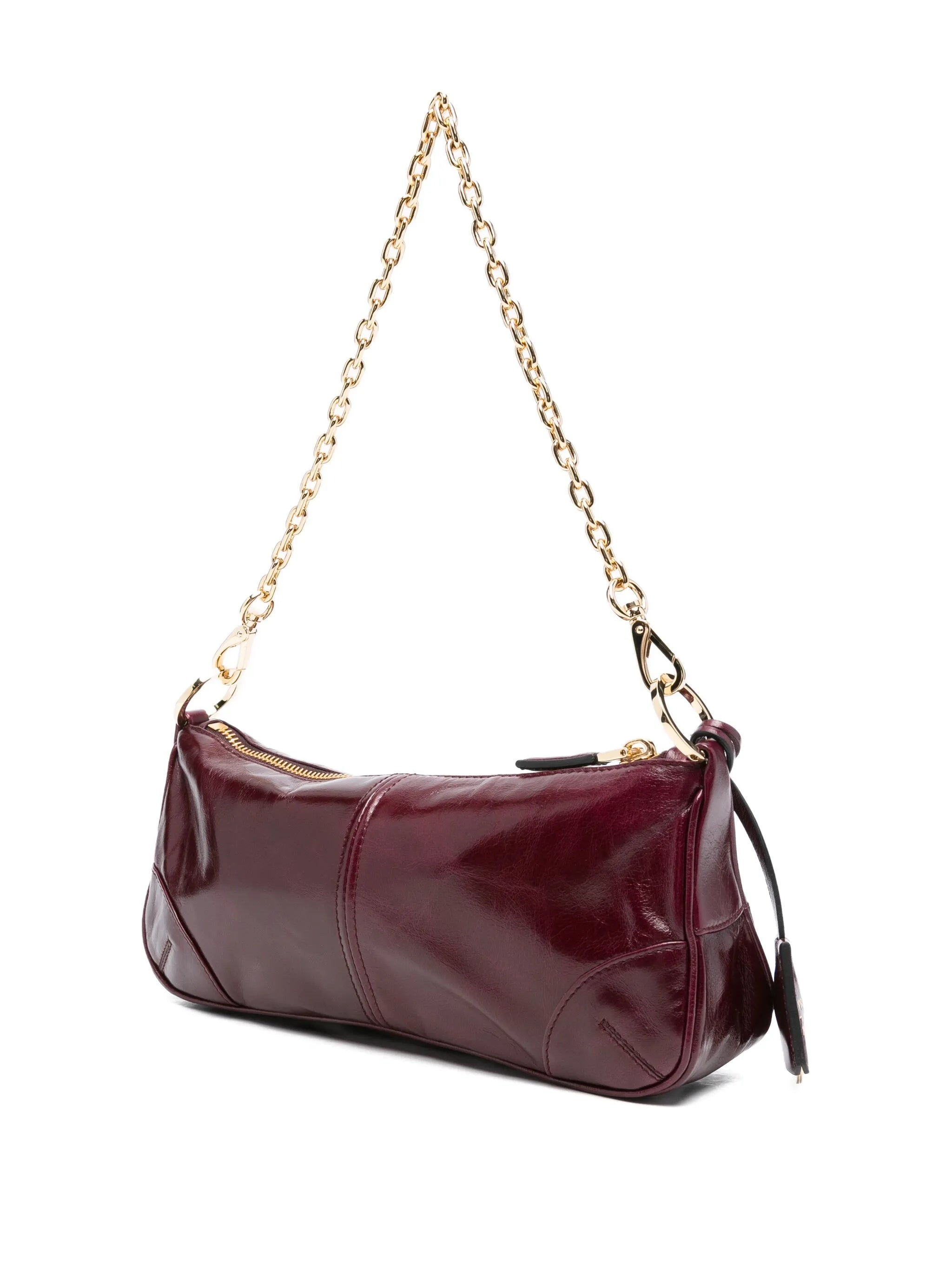 small chain-strap leather shoulder bag