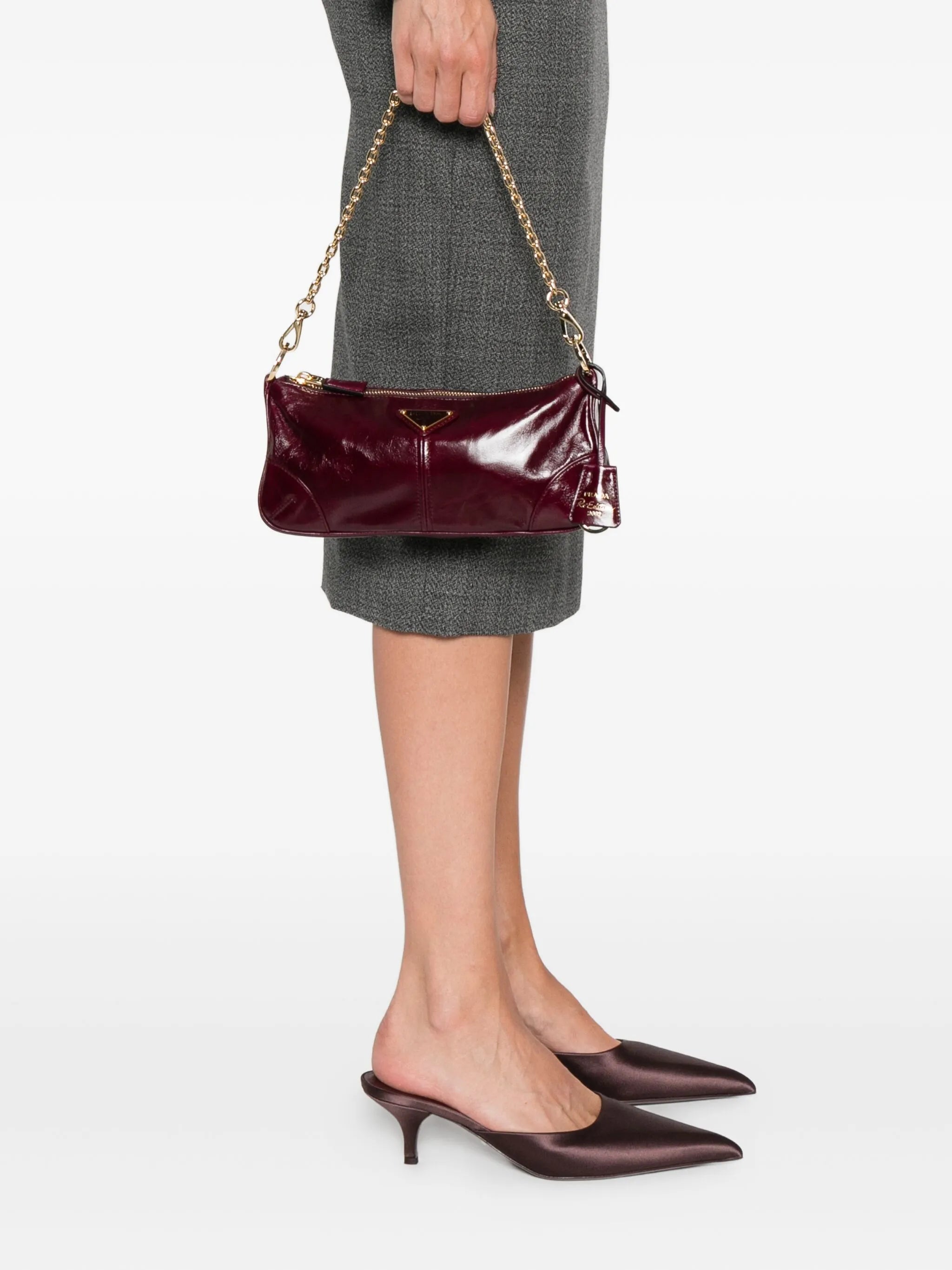 small chain-strap leather shoulder bag