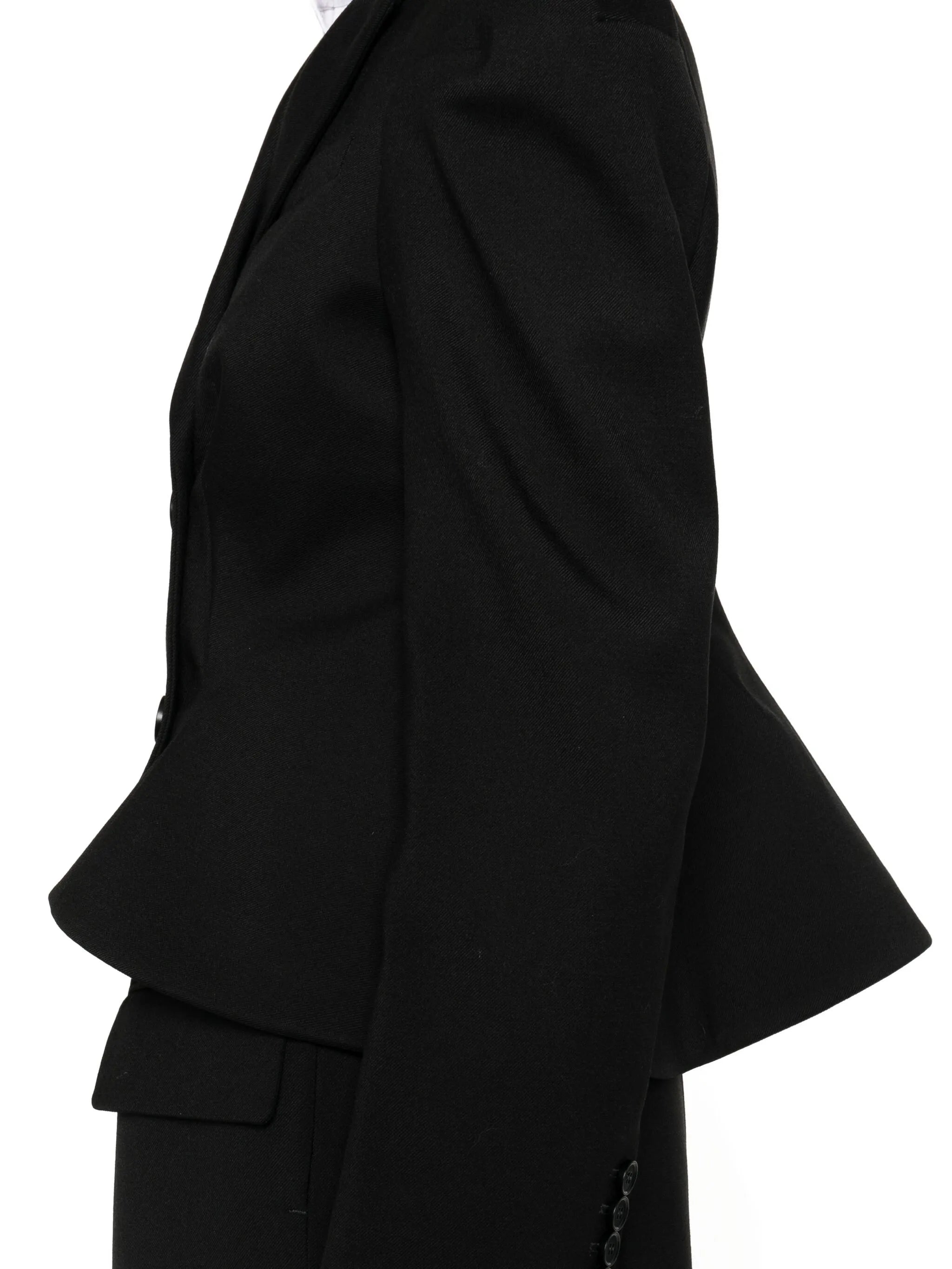puff-sleeve double-breasted jacket