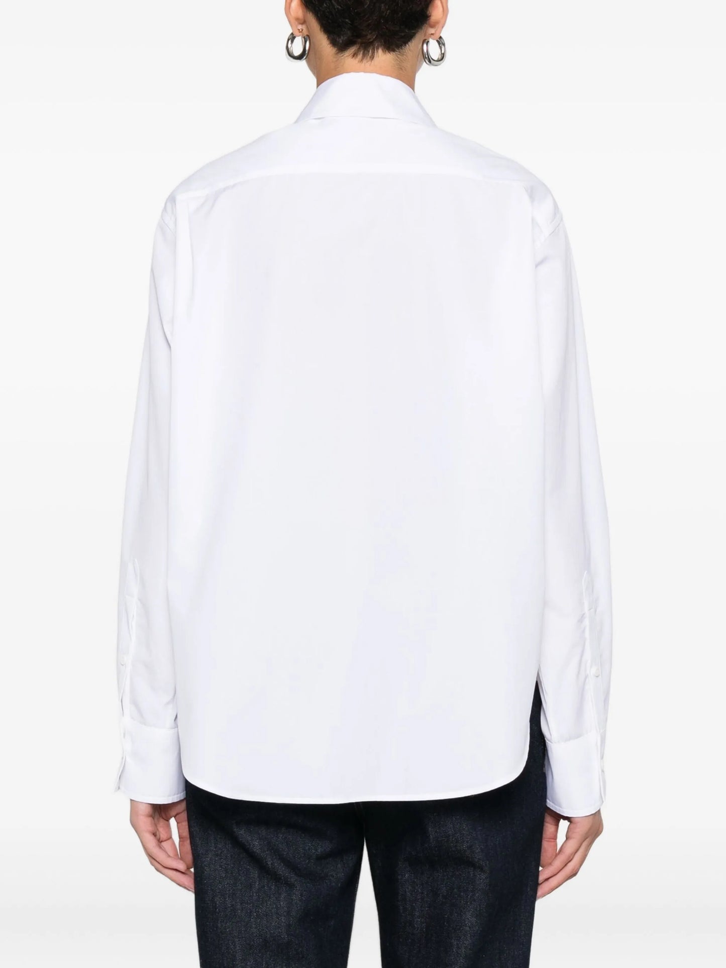 embellished-collar shirt