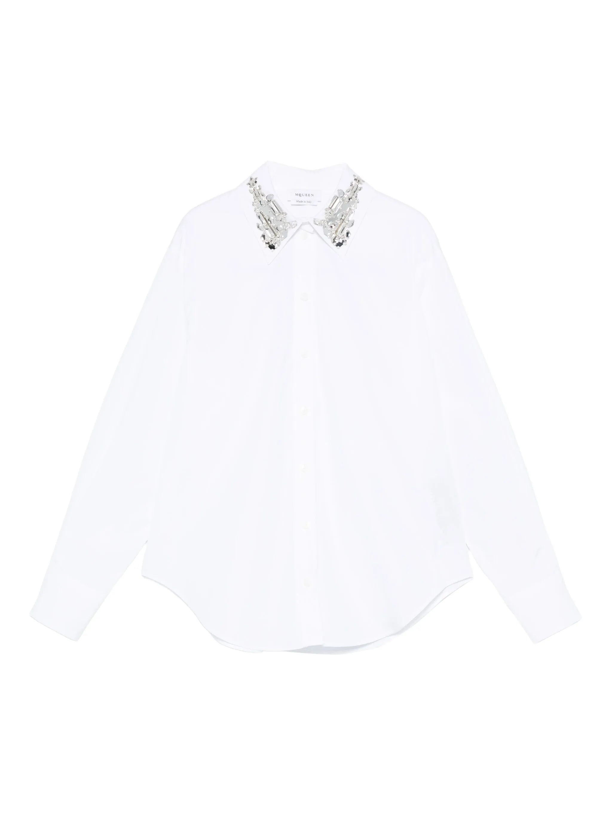 embellished-collar shirt