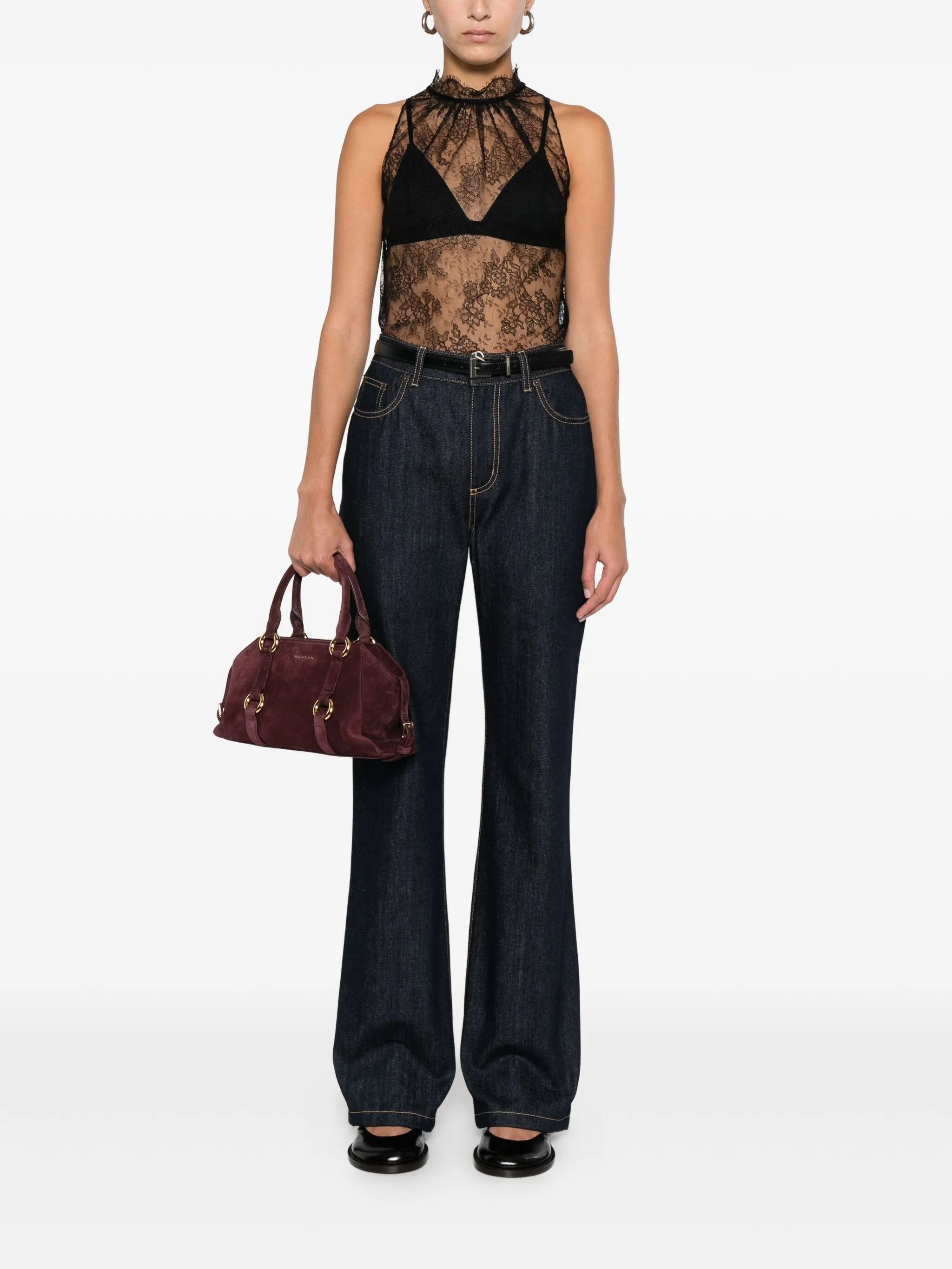 lace halter-neck top