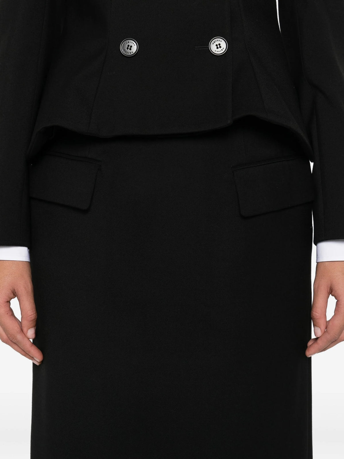 pocket-detail midi skirt