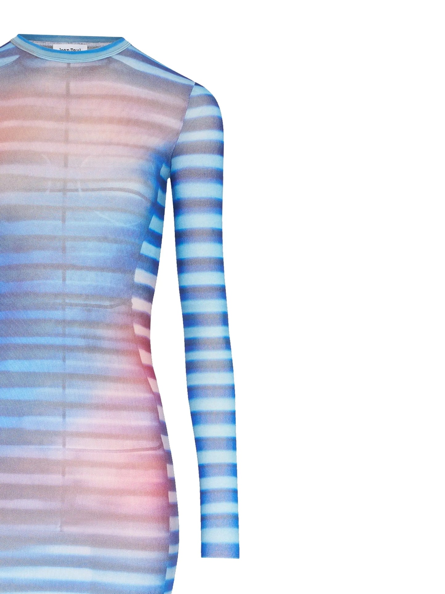 long-sleeve mesh dress