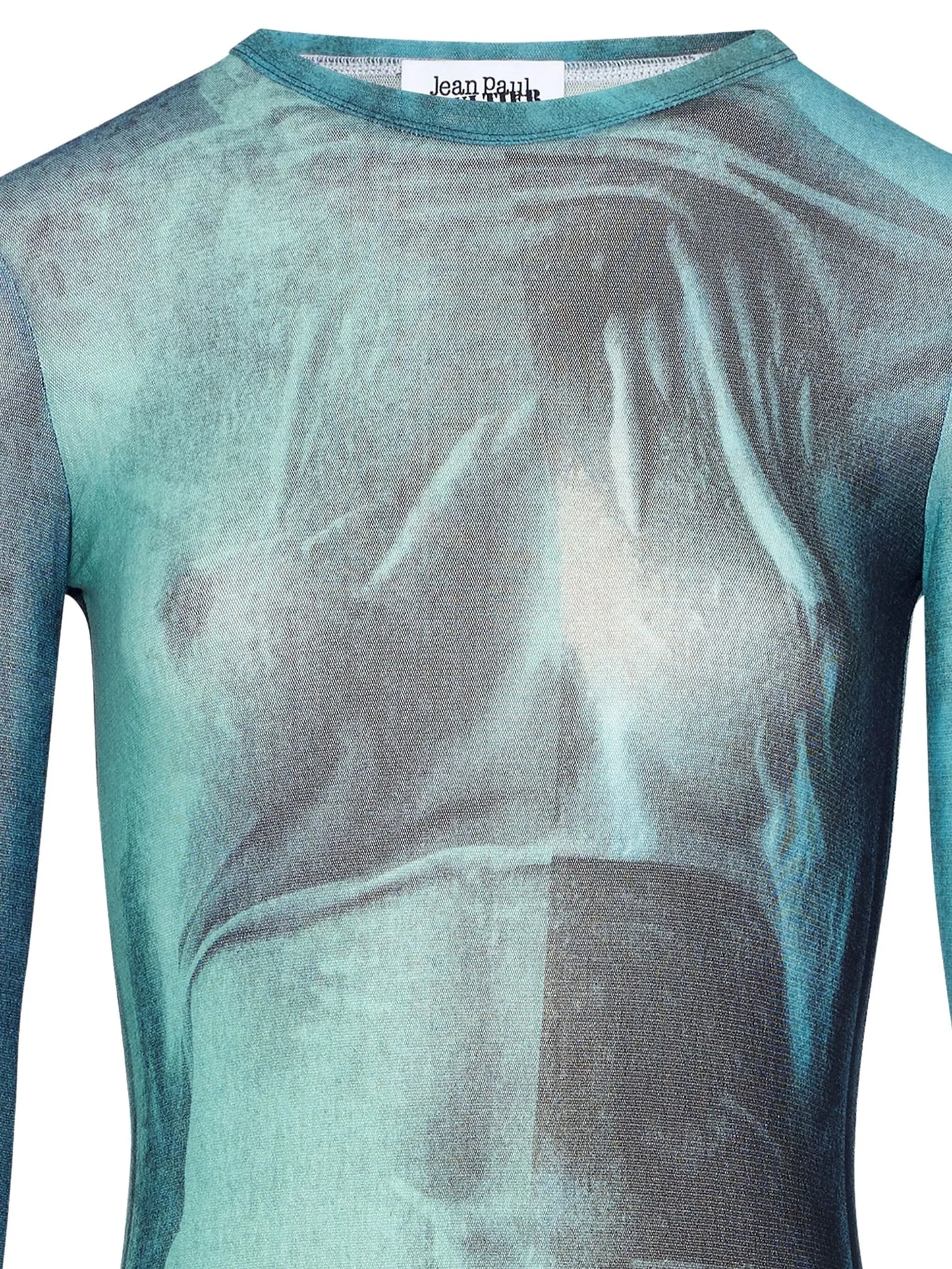 Water print long-sleeved t-shirt