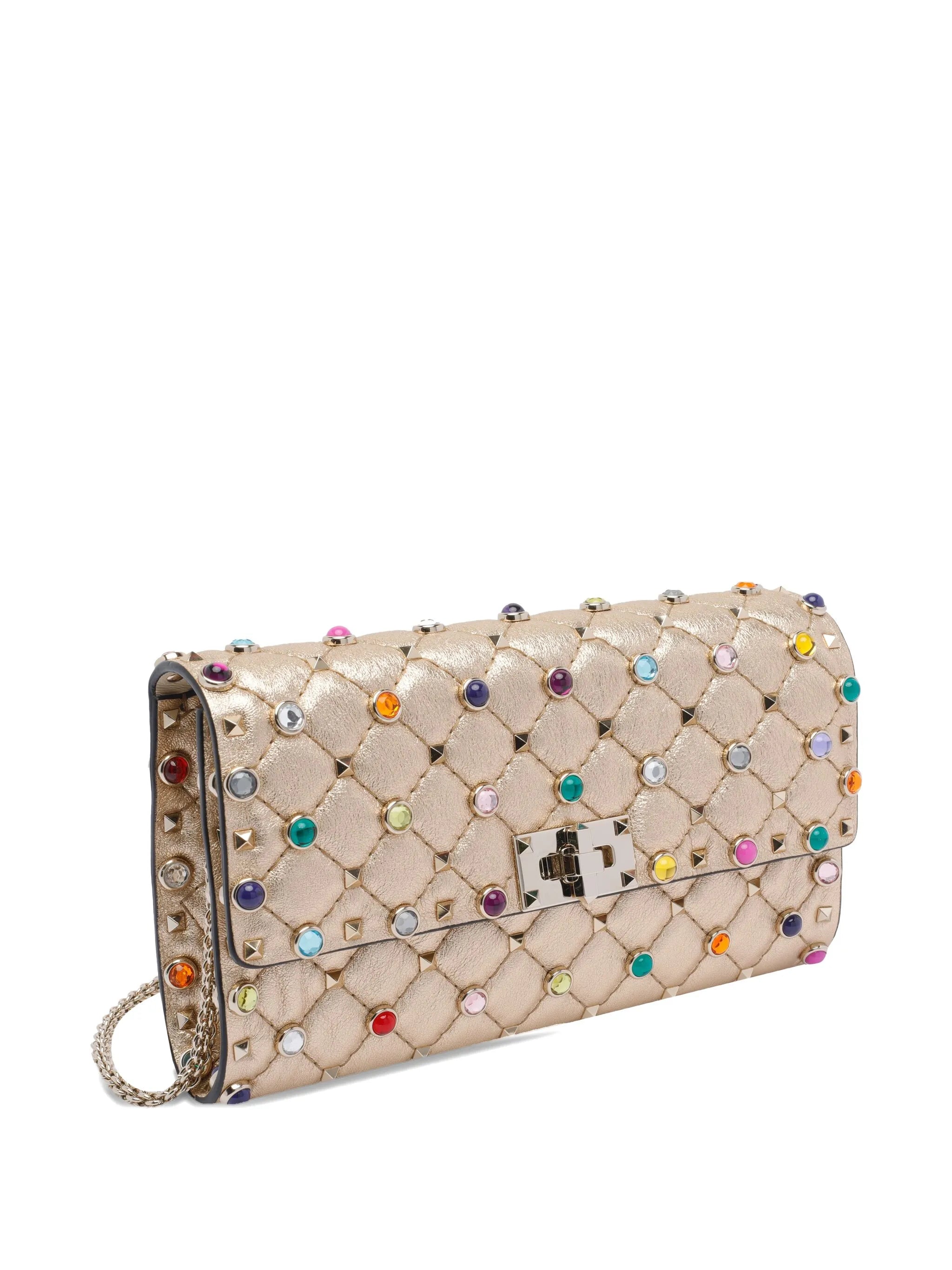 Rockstud Spike jewel-embellished pochette