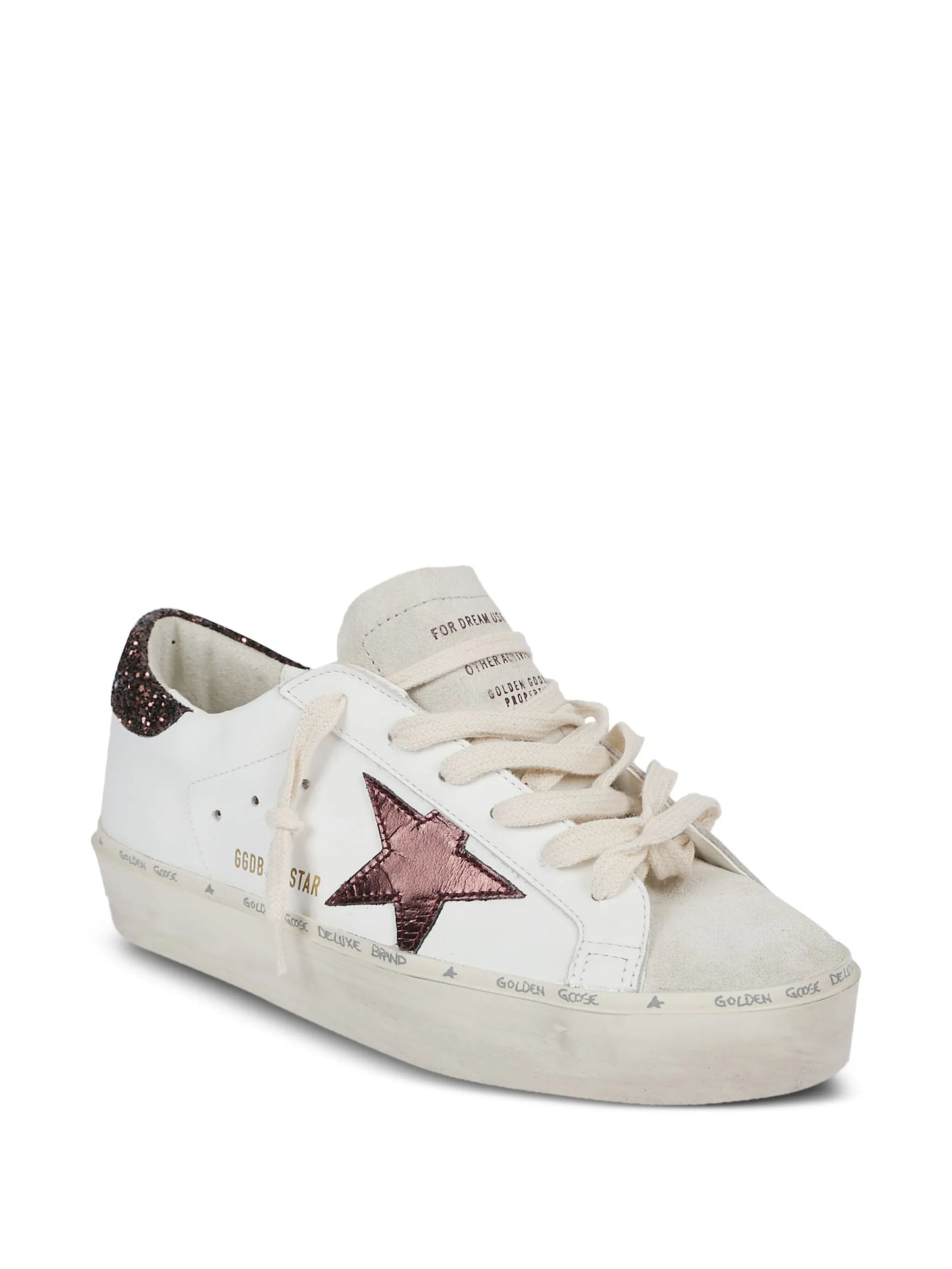 glitter-detail star-patch sneakers
