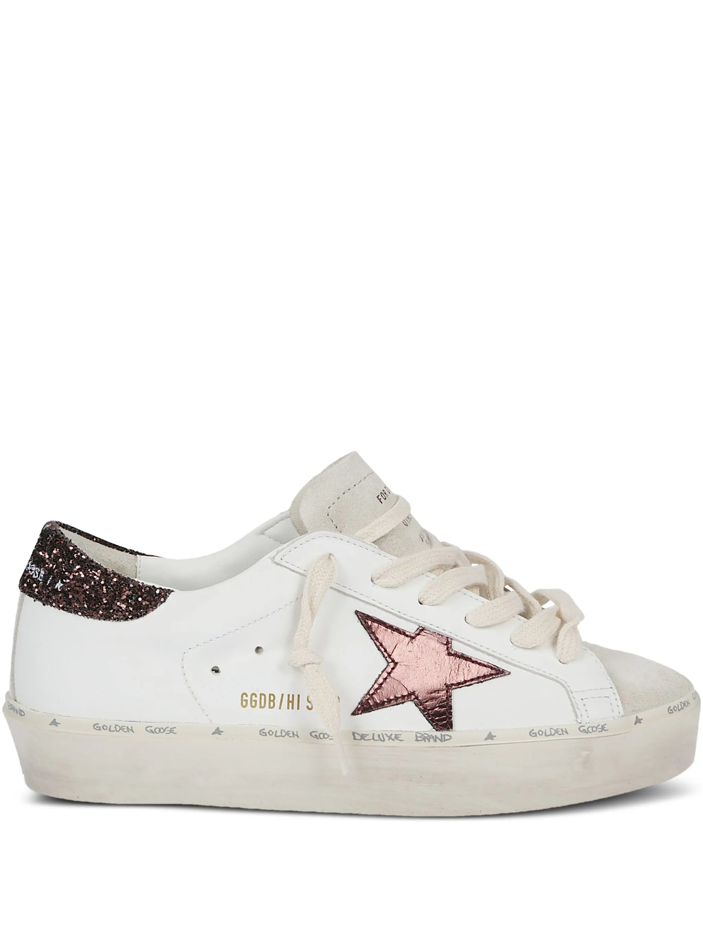 glitter-detail star-patch sneakers