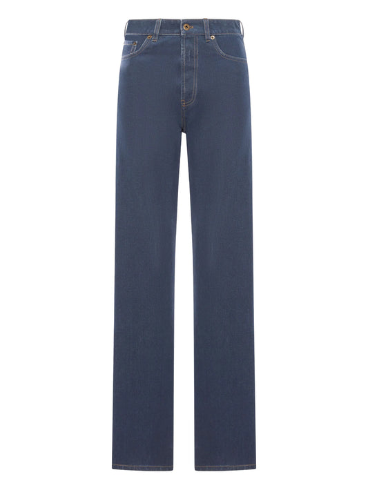 embroidered-logo denim jeans