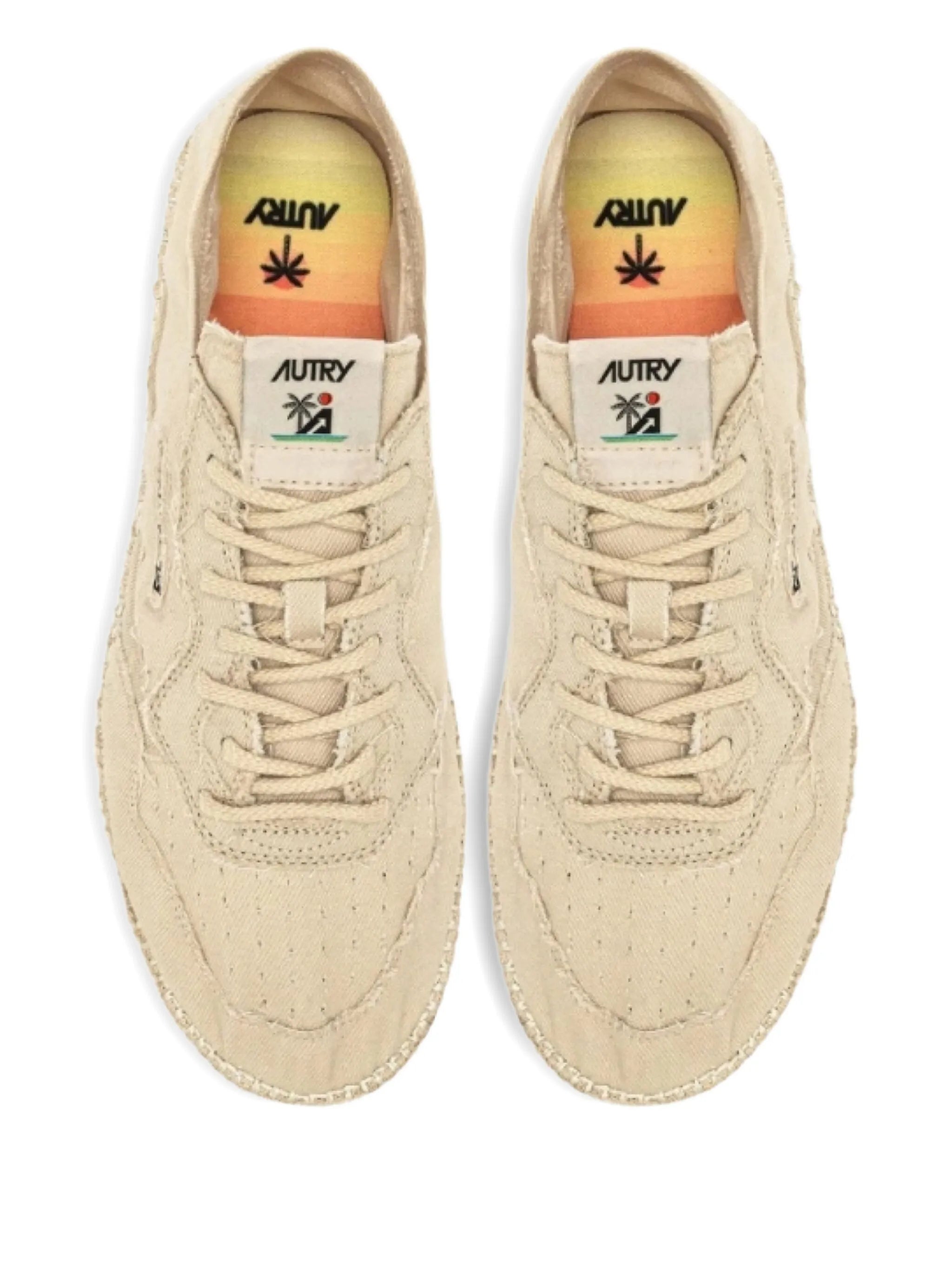 lace-up jute low-top sneakers